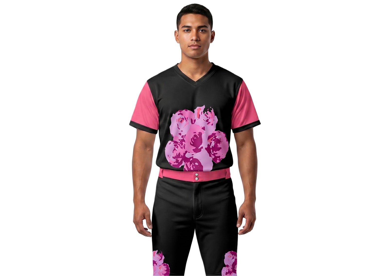 Custom big flowers nature adult youth unisex no buttons softball jersey - Jersey