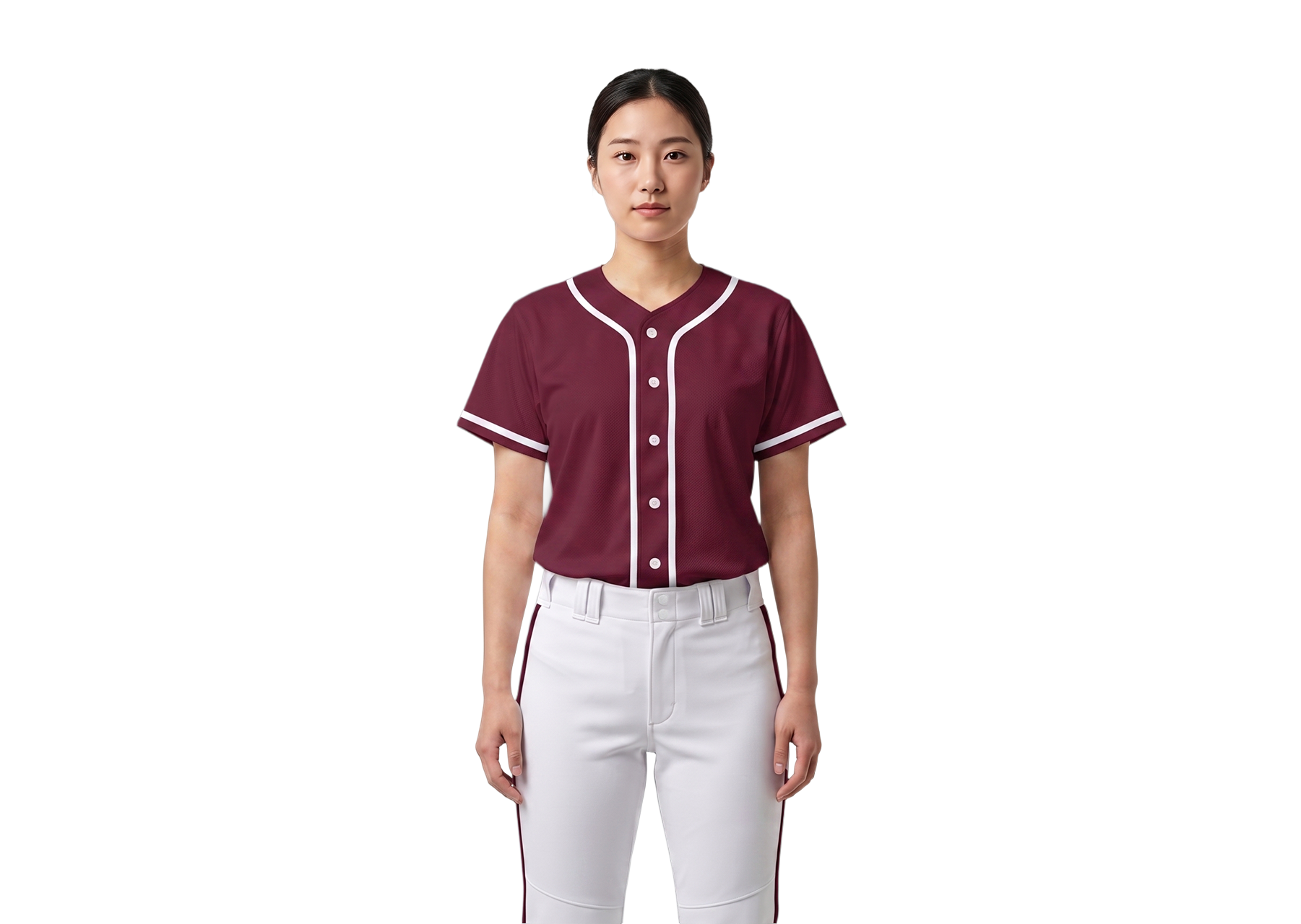 Custom brownish red adult youth unisex full buttons softball jersey - Jersey