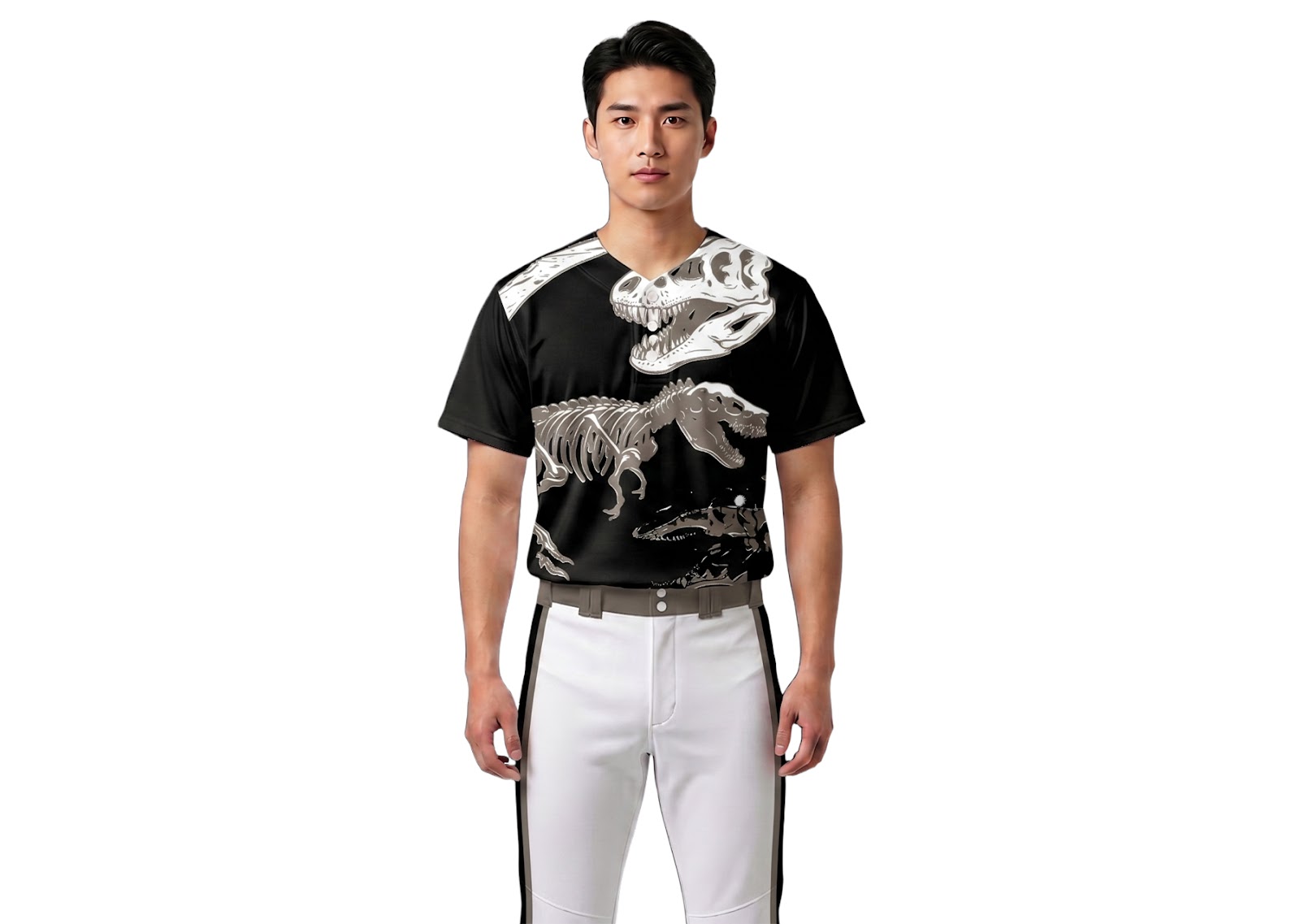 Custom dinosaurs three buttons adult youth unisex softball jersey - Jersey