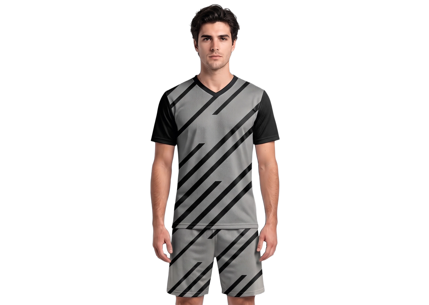 Custom black lines adult youth soccer jersey - Jersey