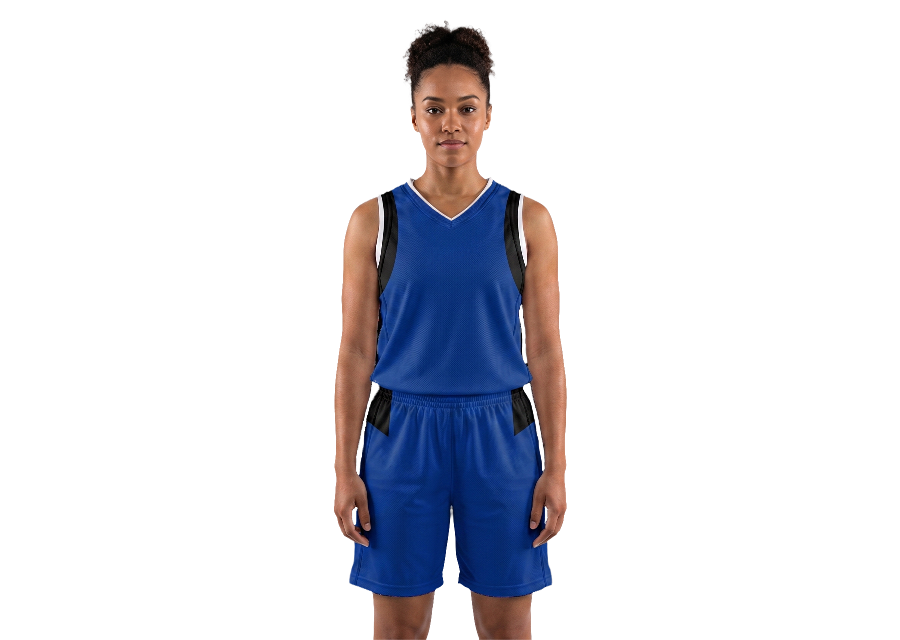 Custom blue & black sleeve adult youth unisex basketball jersey - reversible uniform - Jersey