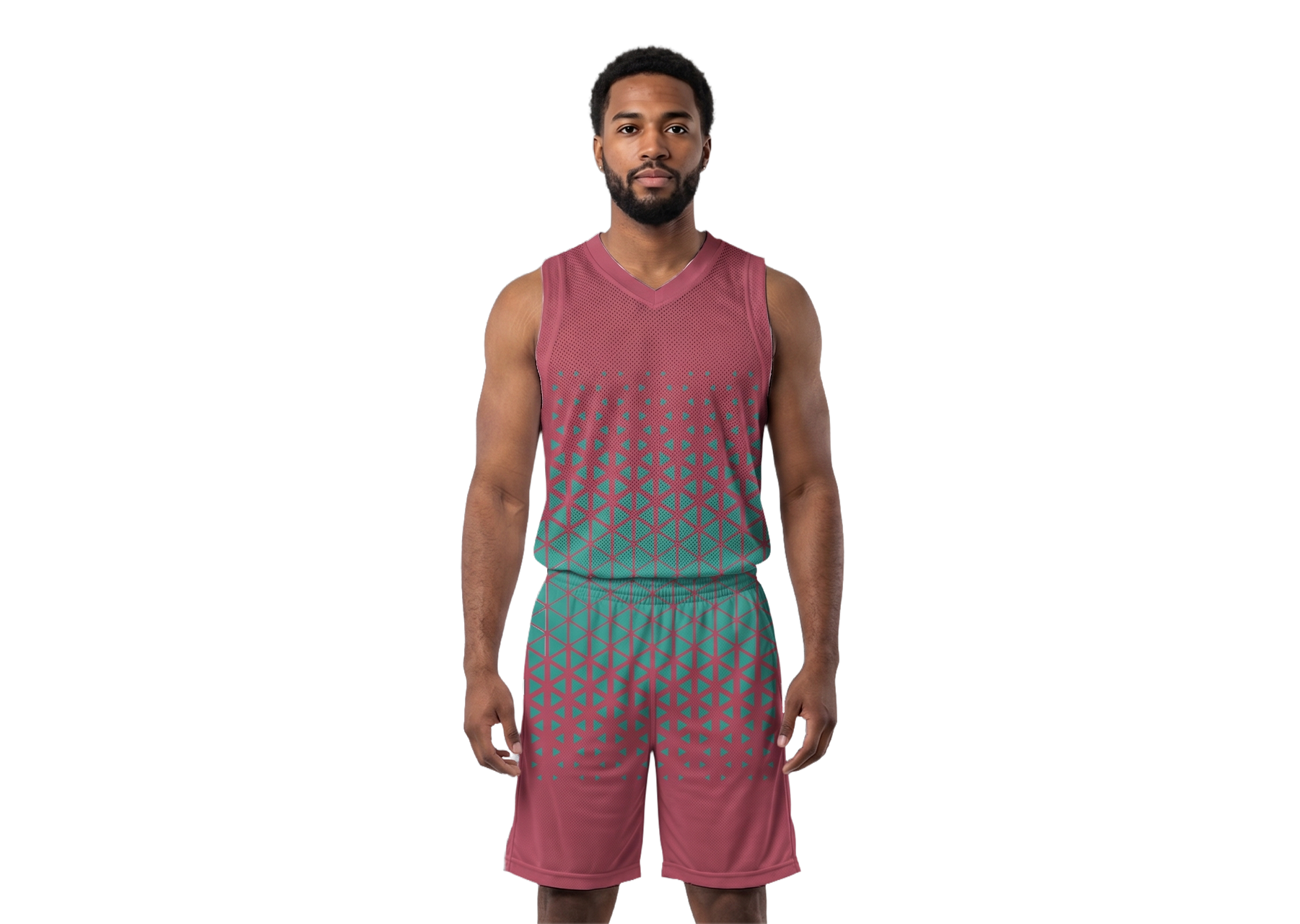 Custom ombre diamond shape adult youth unisex basketball jersey - reversible uniform - Jersey