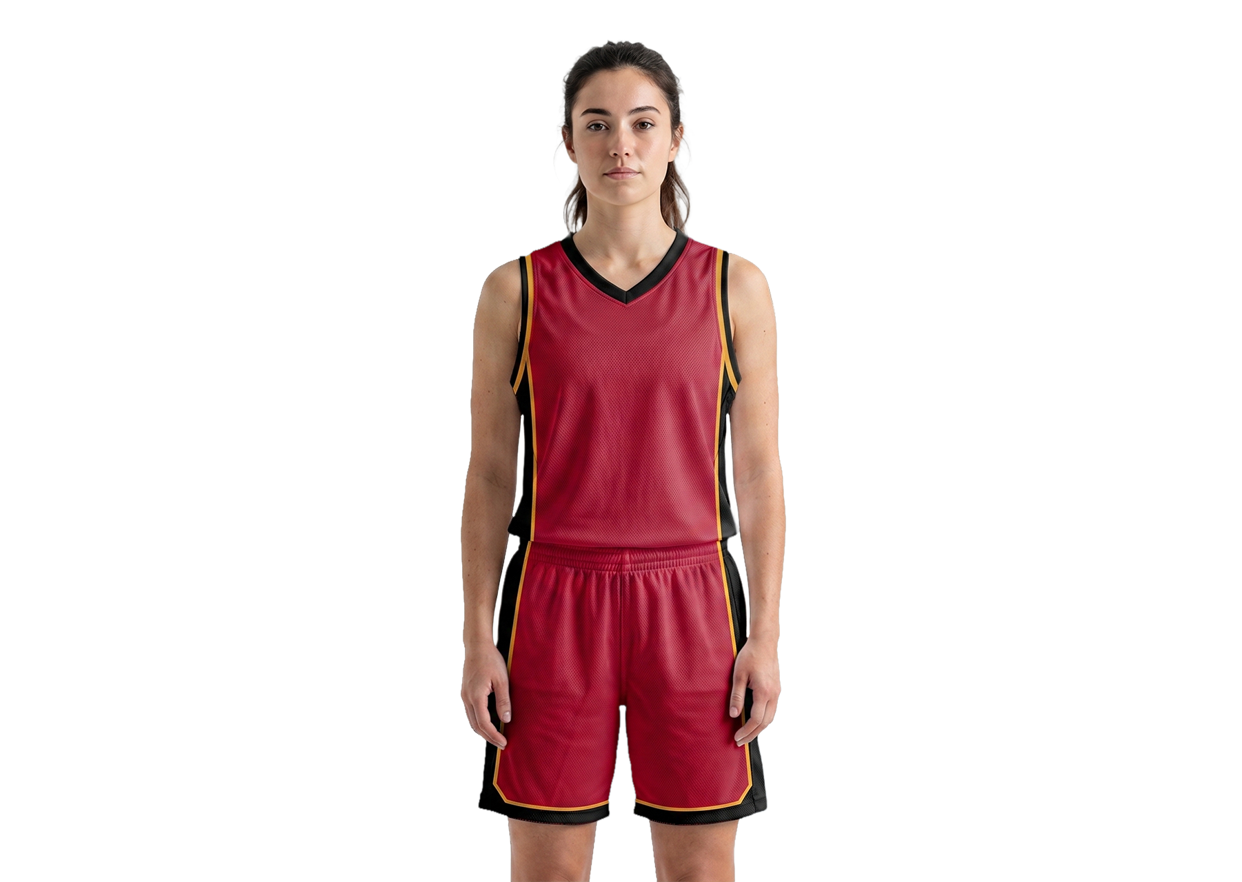 Custom stylish hot red adult youth unisex basketball jersey - reversible uniform - Jersey