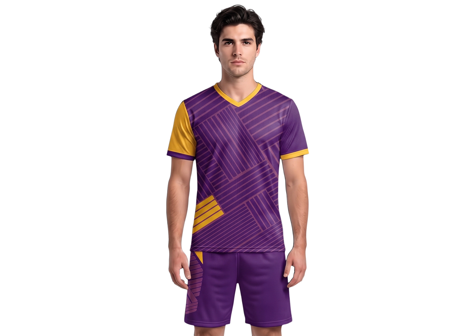 Custom geometric stripes adult youth soccer jersey - Jersey