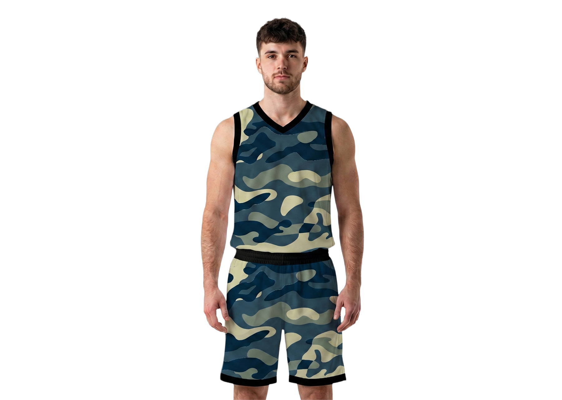 Custom wavy camo adult youth unisex basketball jersey - reversible uniform - Jersey