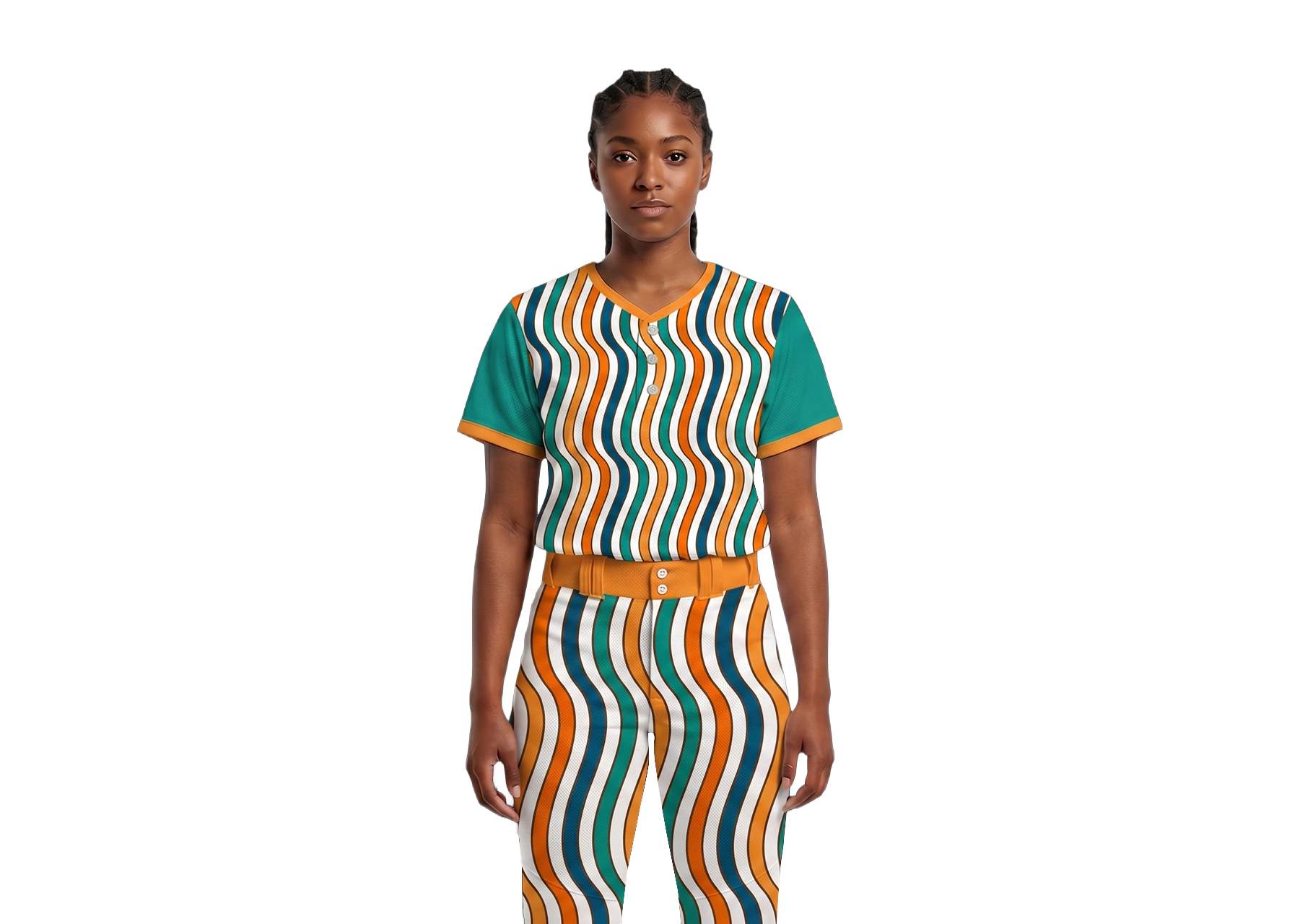 Custom vertical stripe three buttons adult youth unisex baseball jersey - Jersey