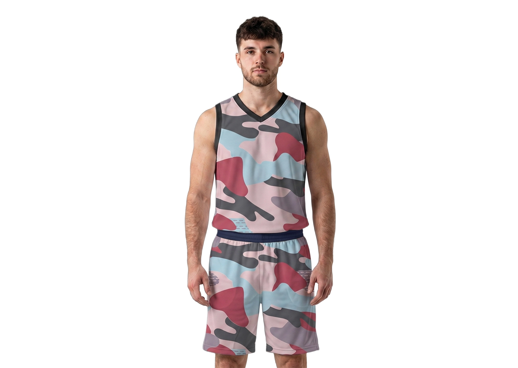 Custom magnified camo adult youth unisex basketball jersey - reversible uniform - Jersey