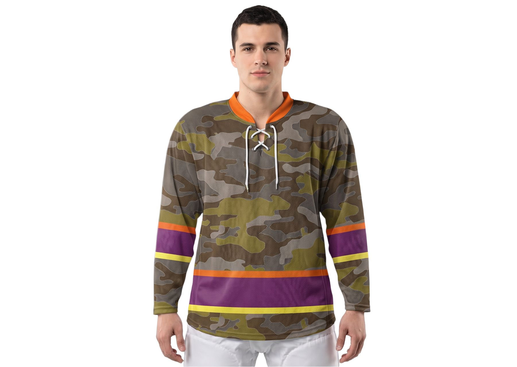 Custom  fine camo youth unisex hockey jersey laces - Jersey