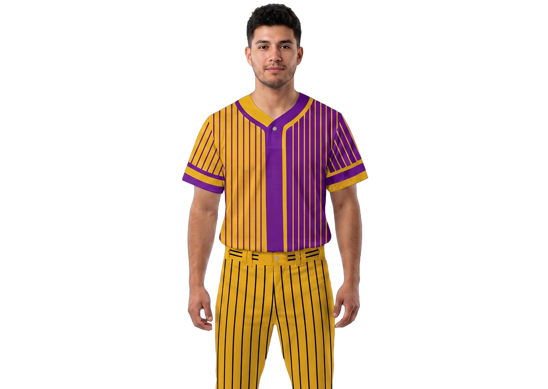 Custom baseball jersey one button adult youth unisex streaked - Jersey
