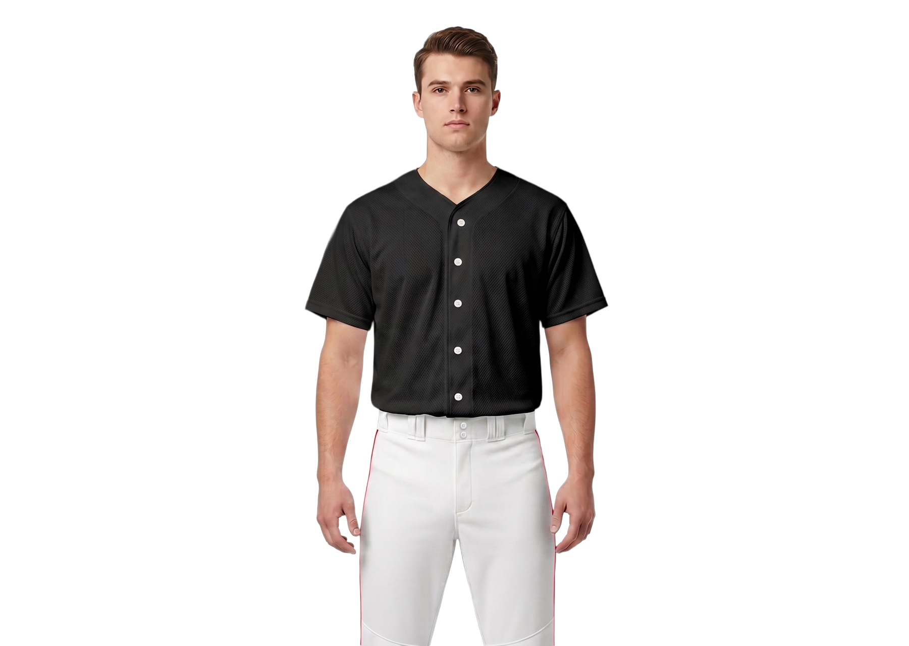 Custom charcoal black adult youth unisex full buttons baseball jersey - Jersey