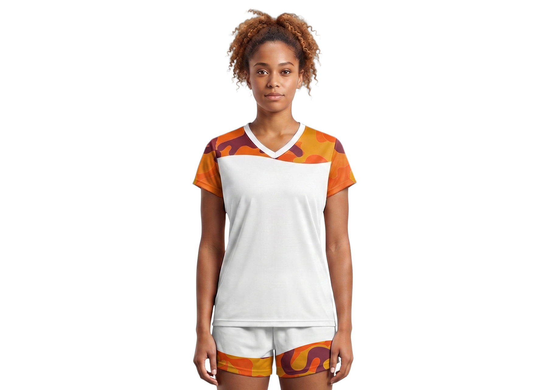 Custom orange camo adult youth volleyball jersey - Jersey