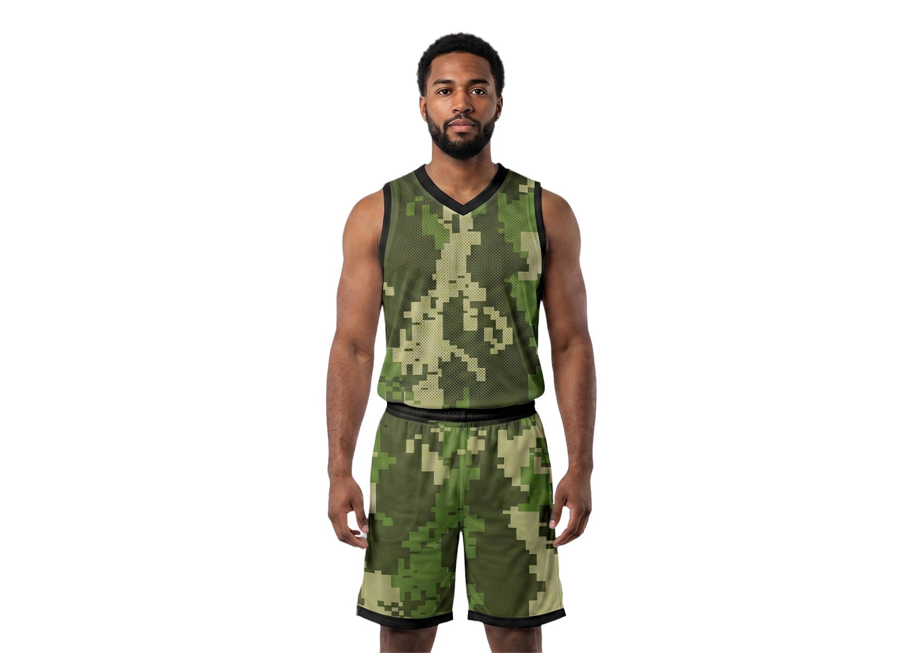 Custom army pixelated camo adult youth unisex basketball jersey - reversible uniform - Jersey