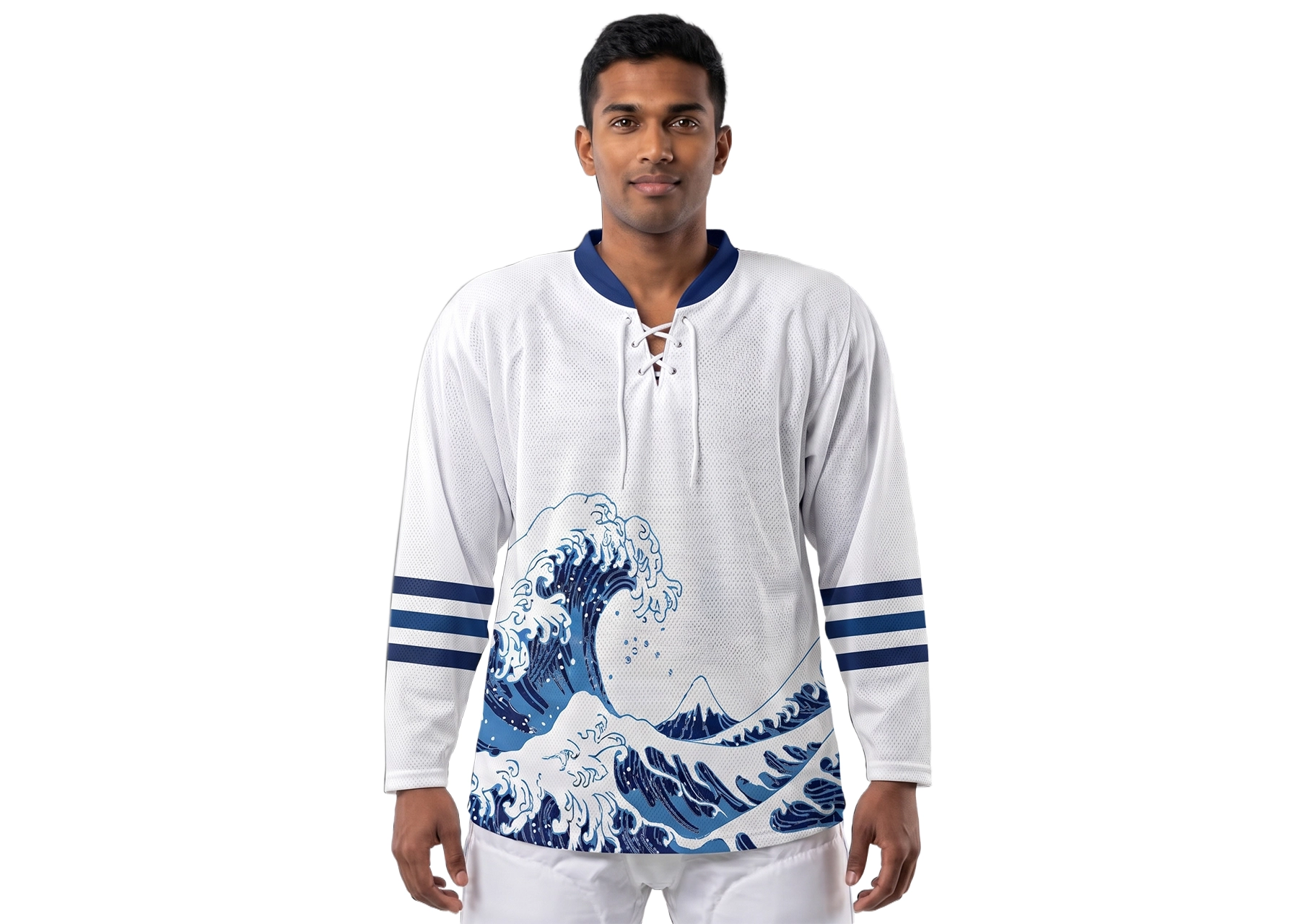 Custom  wave youth unisex hockey jersey laces - Jersey