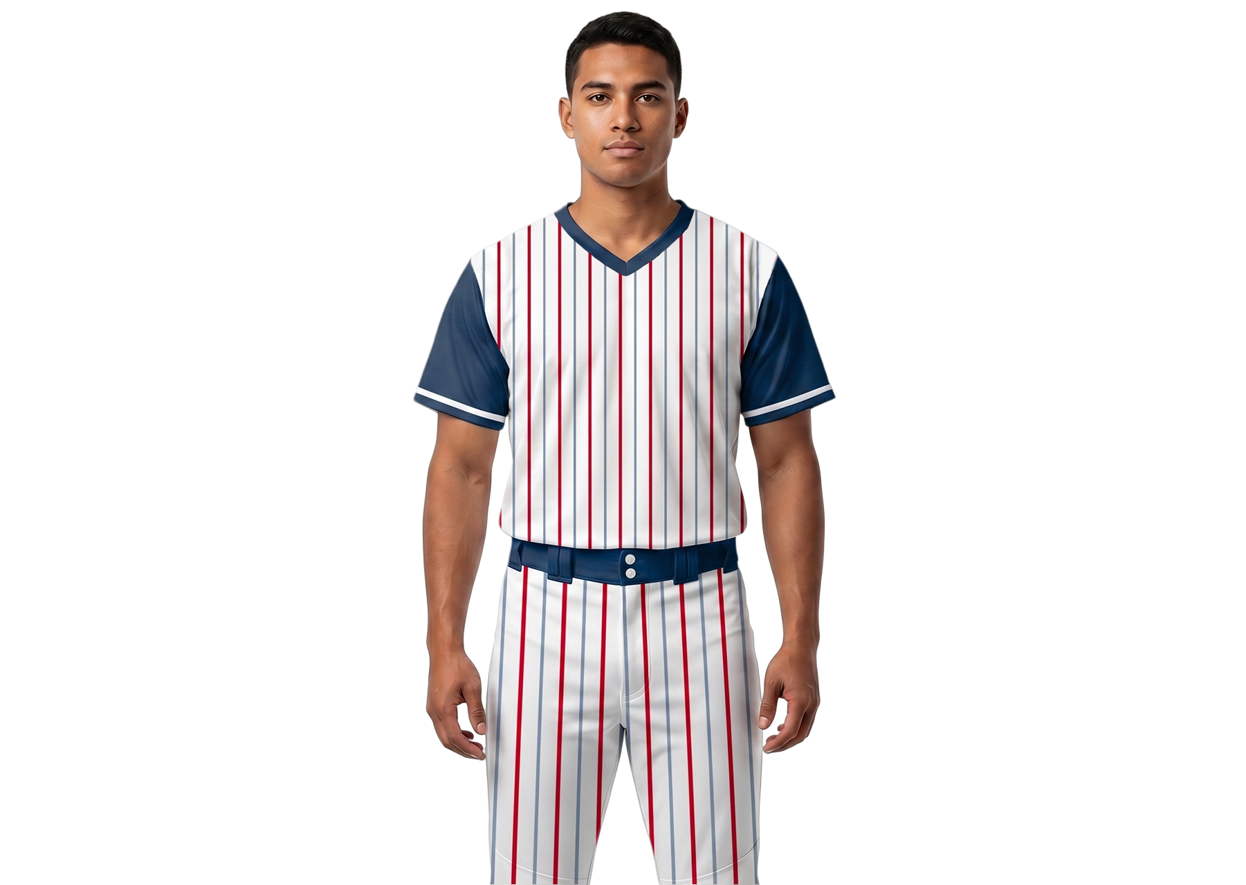 Custom  front & back stripe short sleeve adult youth unisex baseball jersey - Jersey