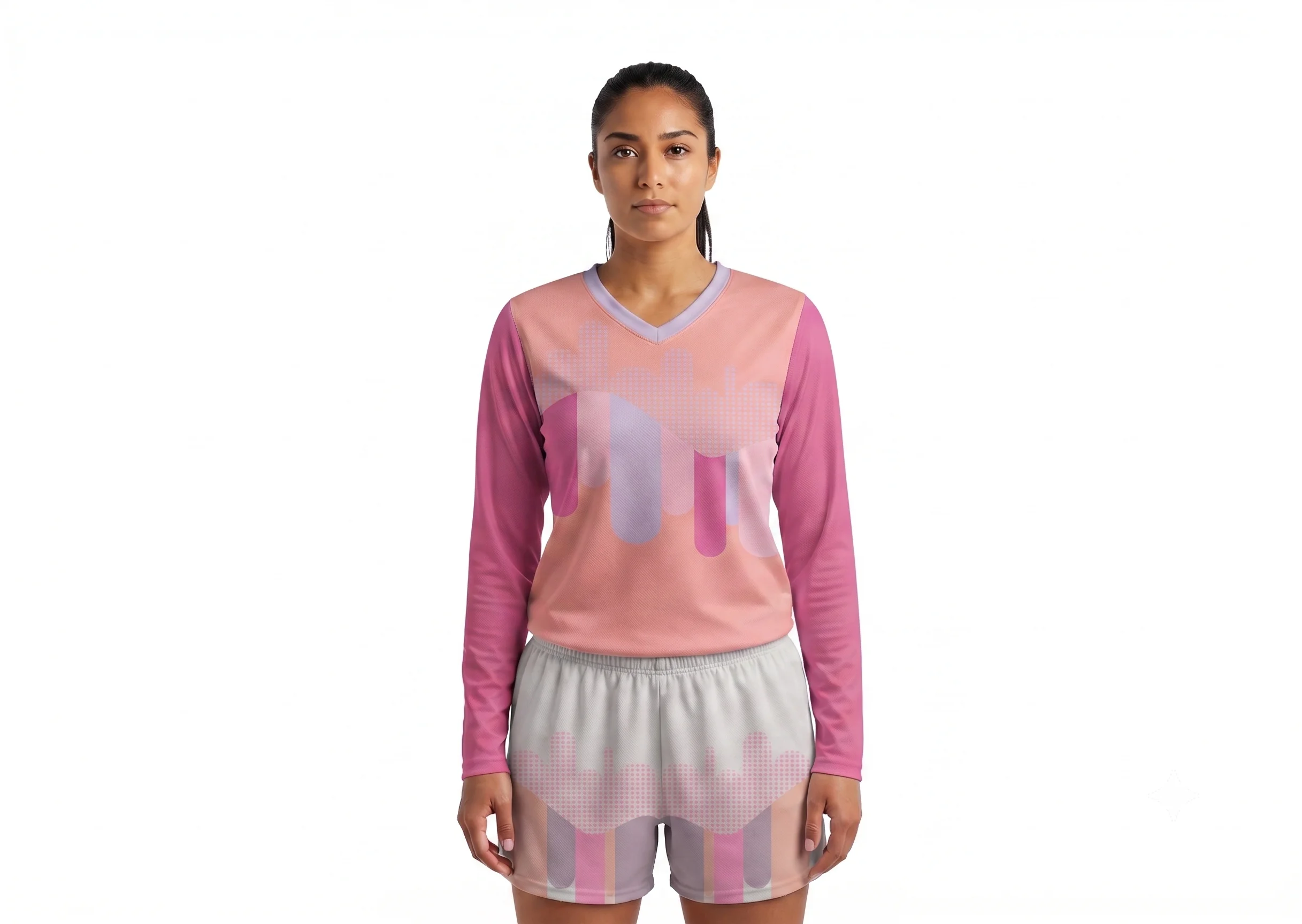 Custom pastel abstract adult youth volleyball  long sleeve jersey - Jersey