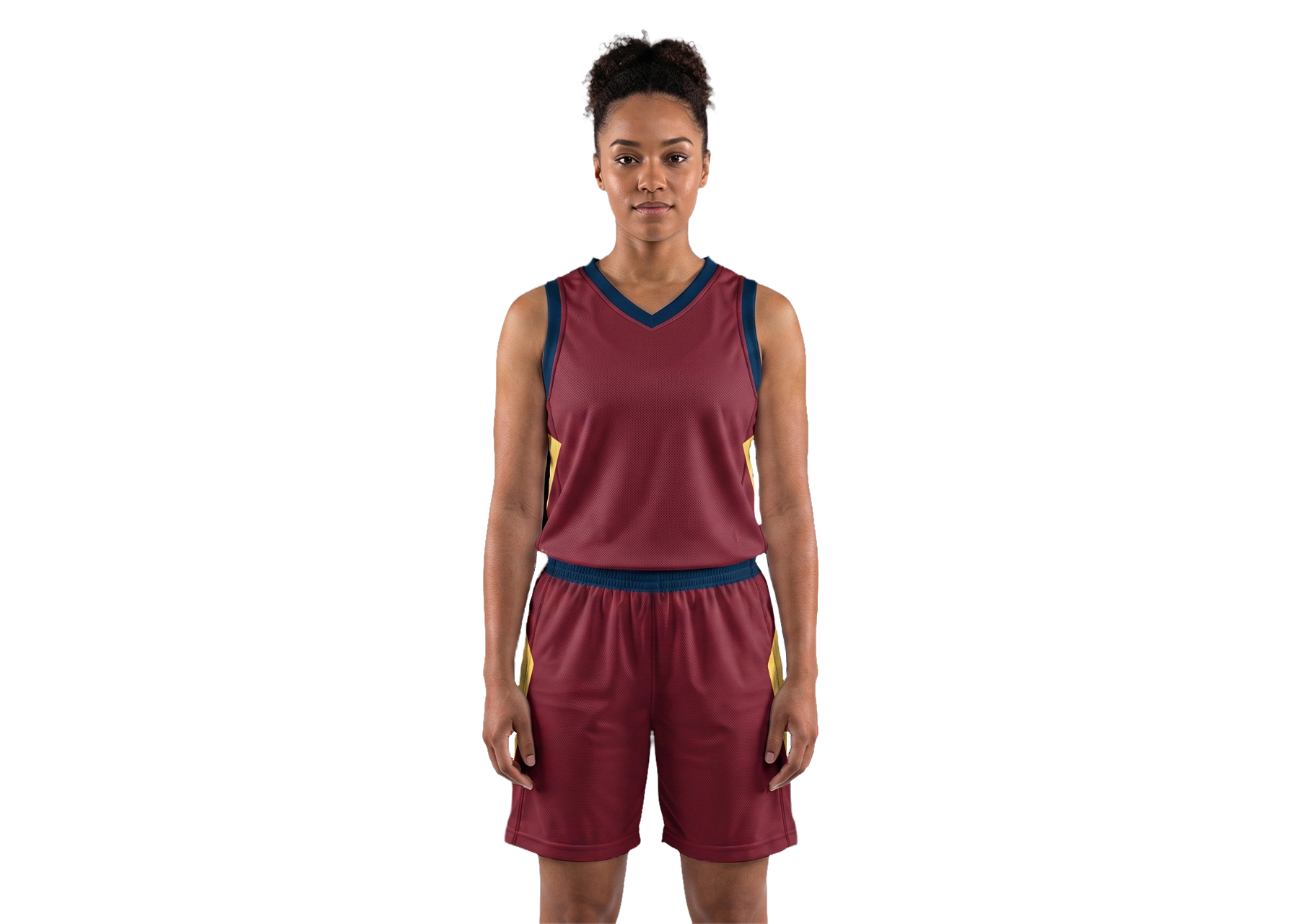 Custom maroon & yellow replica adult youth unisex basketball jersey - reversible uniform - Jersey