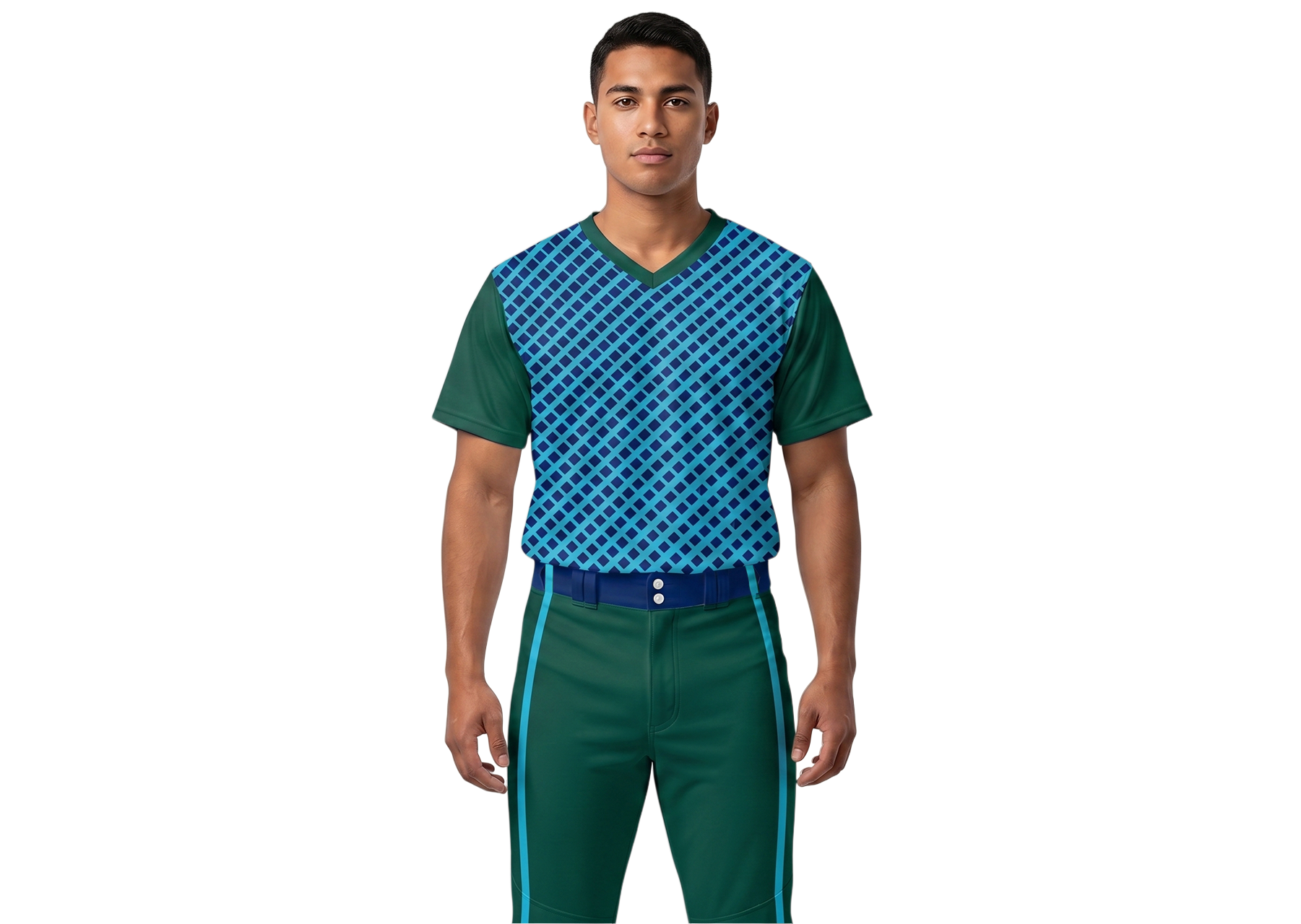 Custom square cubes lines adult youth unisex three buttons softball jersey - Jersey