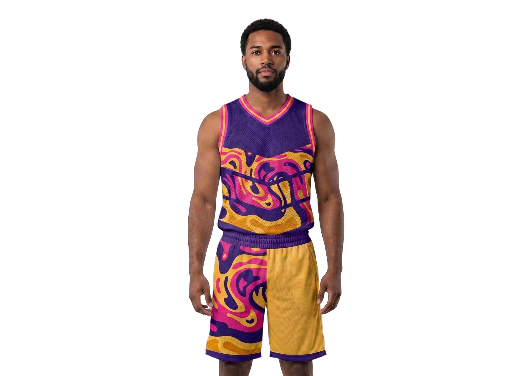 Custom v shape abstract adult youth unisex basketball jersey - reversible uniform - Jersey
