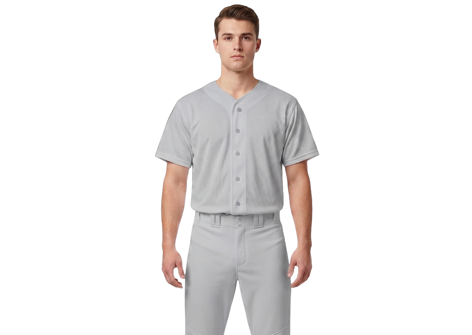 Custom ash white adult youth unisex full buttons softball jersey - Jersey