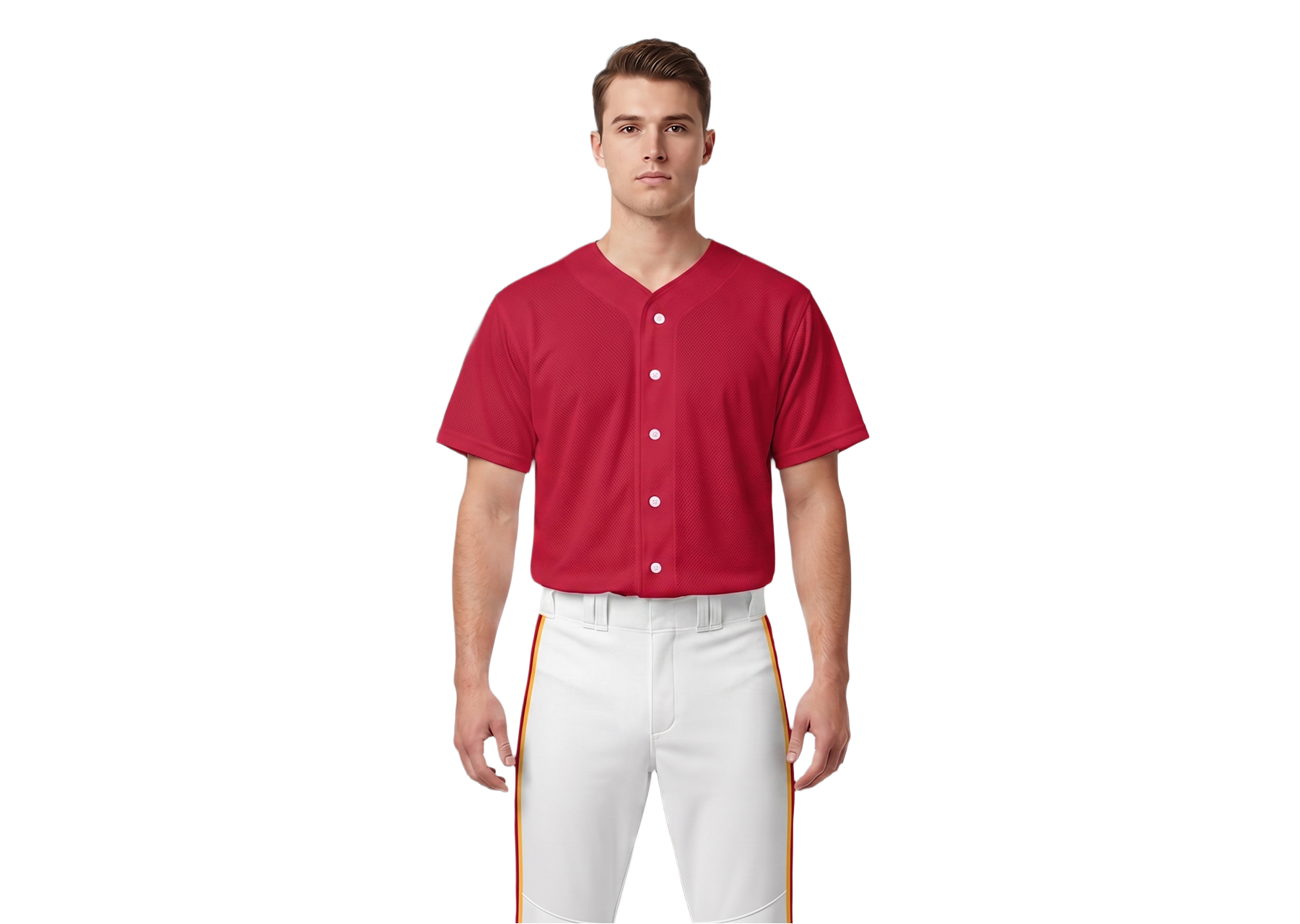 Custom solid maroon adult youth unisex full buttons baseball jersey - Jersey