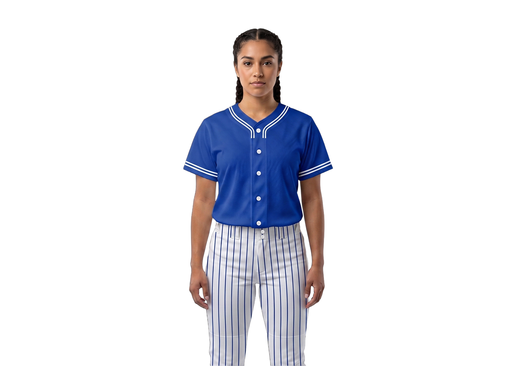 Custom royal blue outline adult youth unisex full buttons softball jersey - Jersey