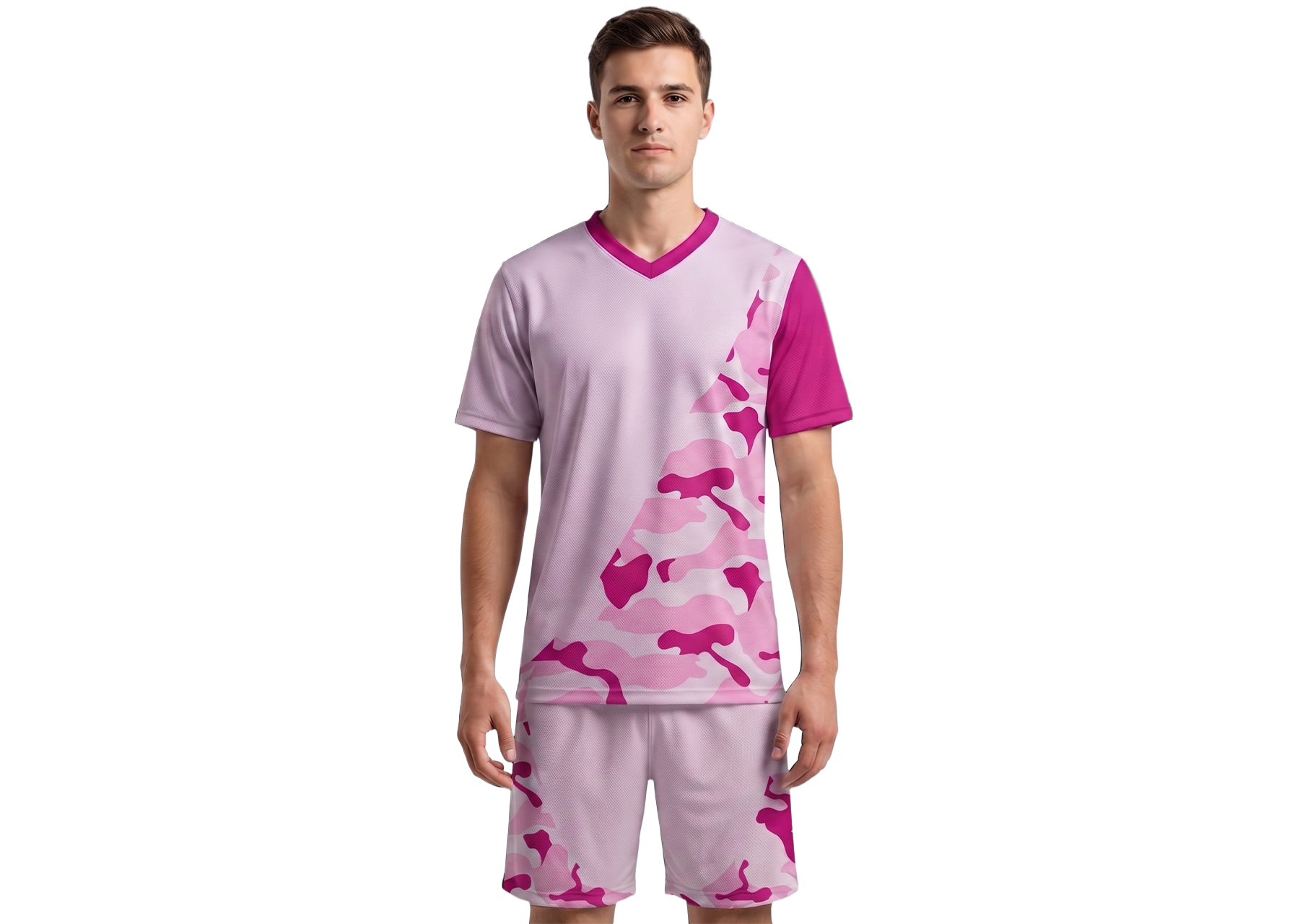 Custom light pink camo adult youth volleyball jersey - Jersey