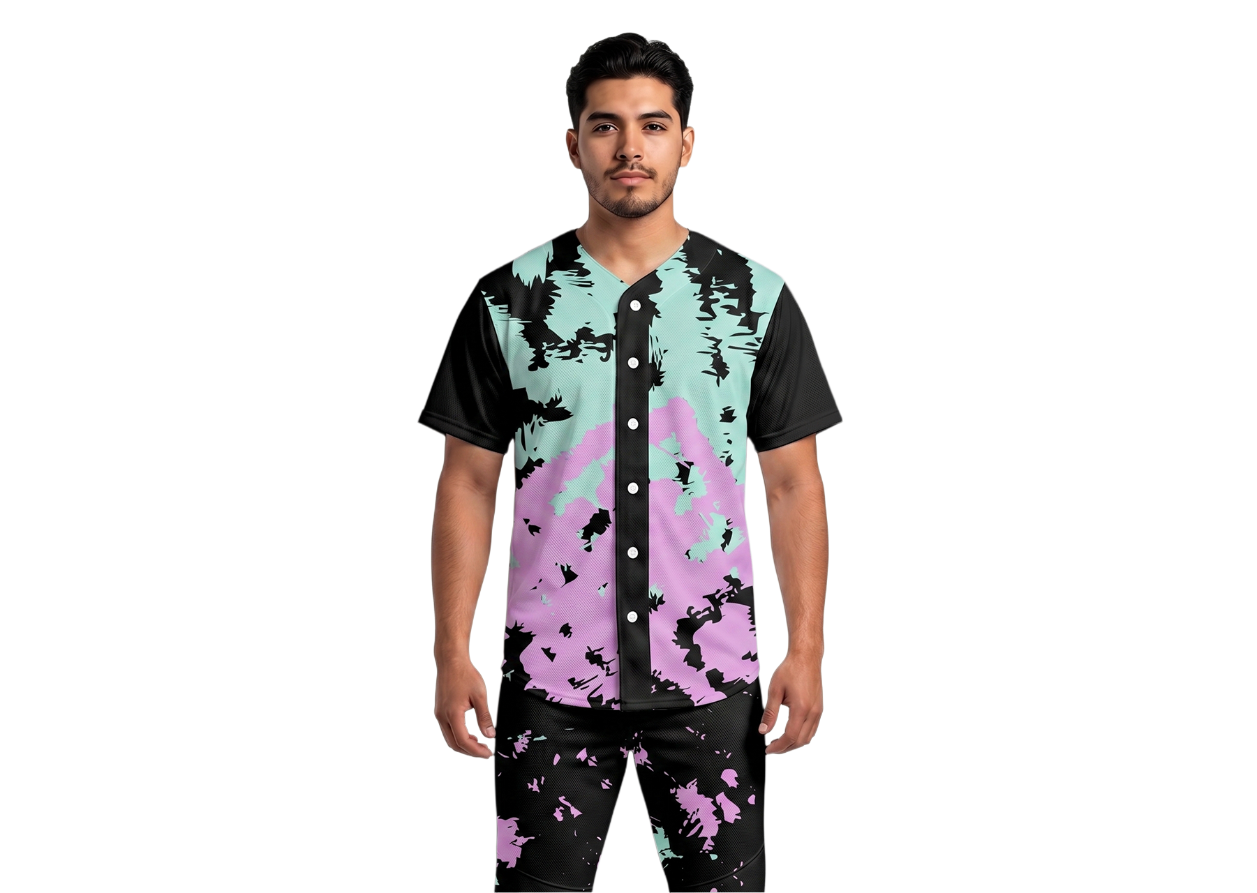 Custom brush stroke abstract adult youth unisex baseball jersey - Jersey