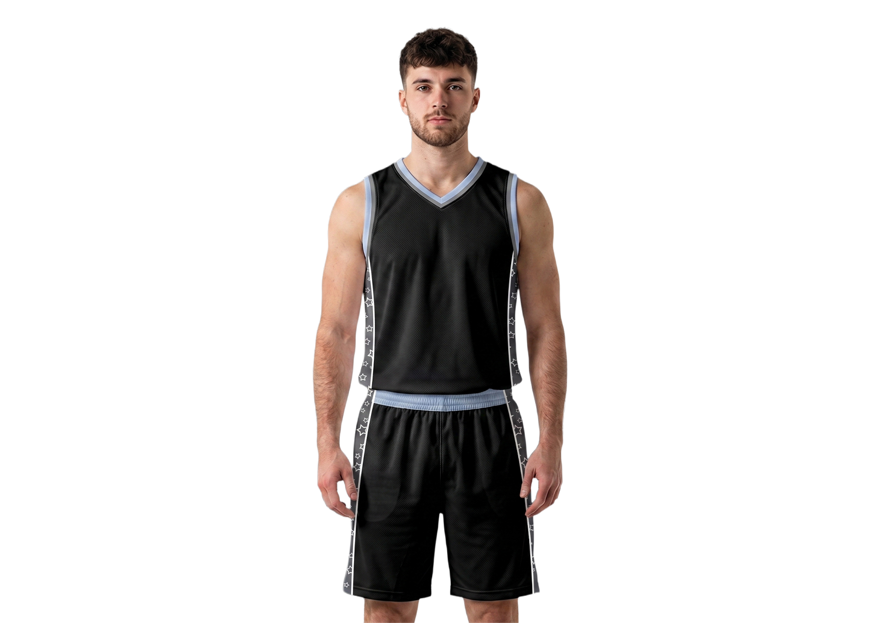 Custom side panel stars adult youth unisex basketball jersey - reversible uniform - Jersey