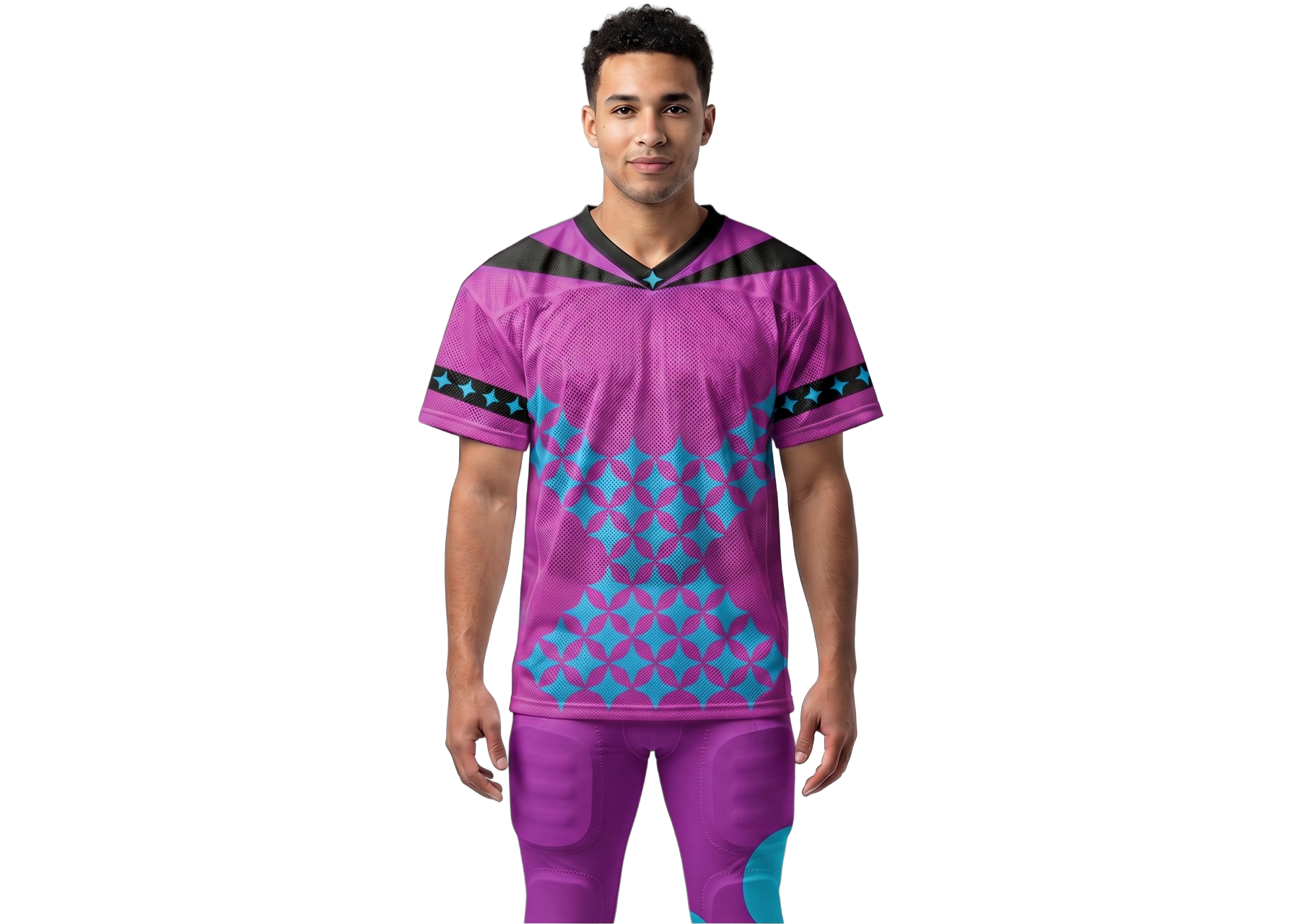 Custom bright stars adult youth unisex no belt football jersey - Jersey