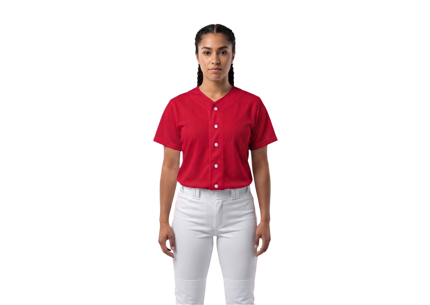 Custom rouge red adult youth unisex full buttons baseball jersey - Jersey