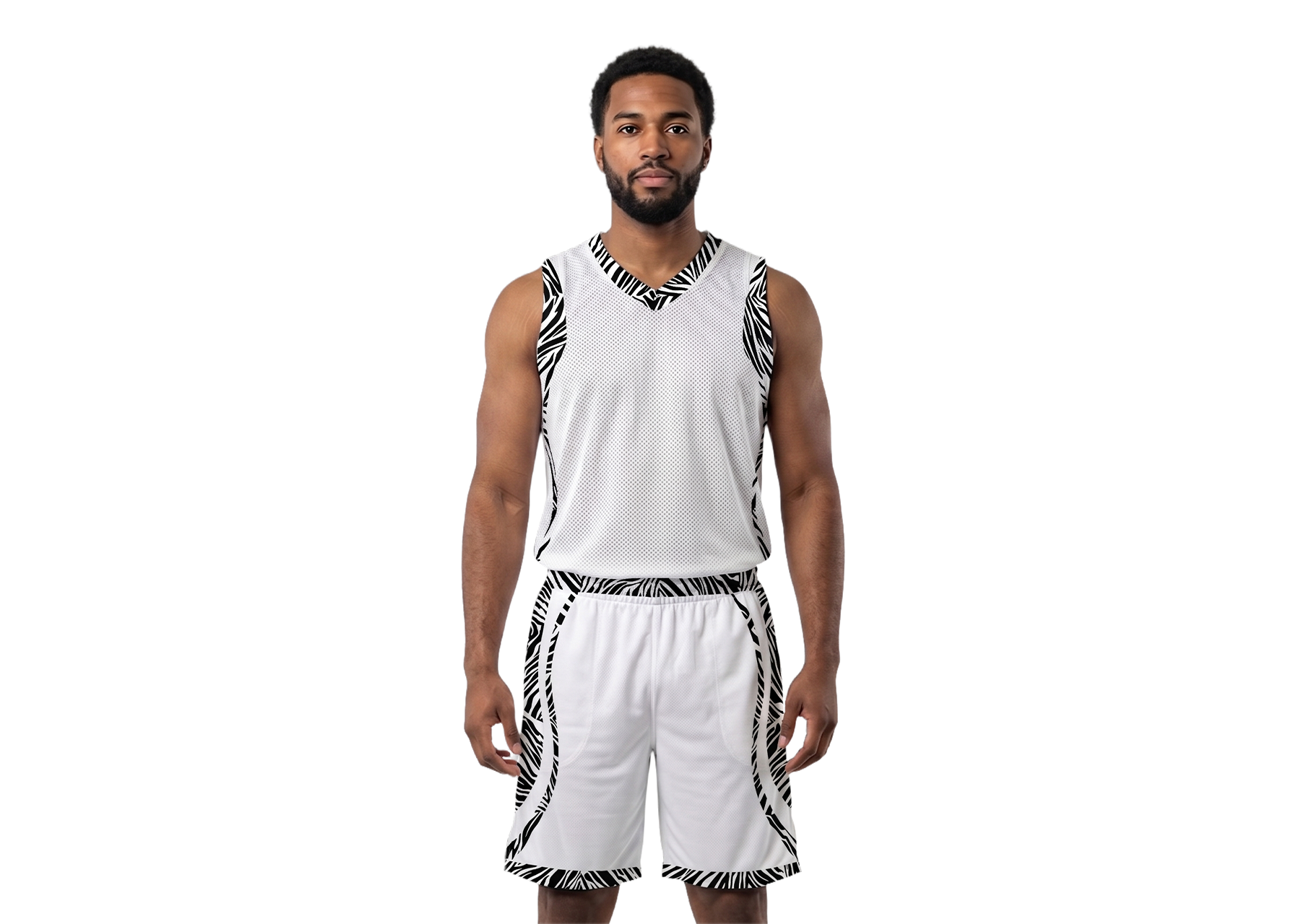 Custom zebra border design adult youth unisex basketball jersey - reversible uniform - Jersey