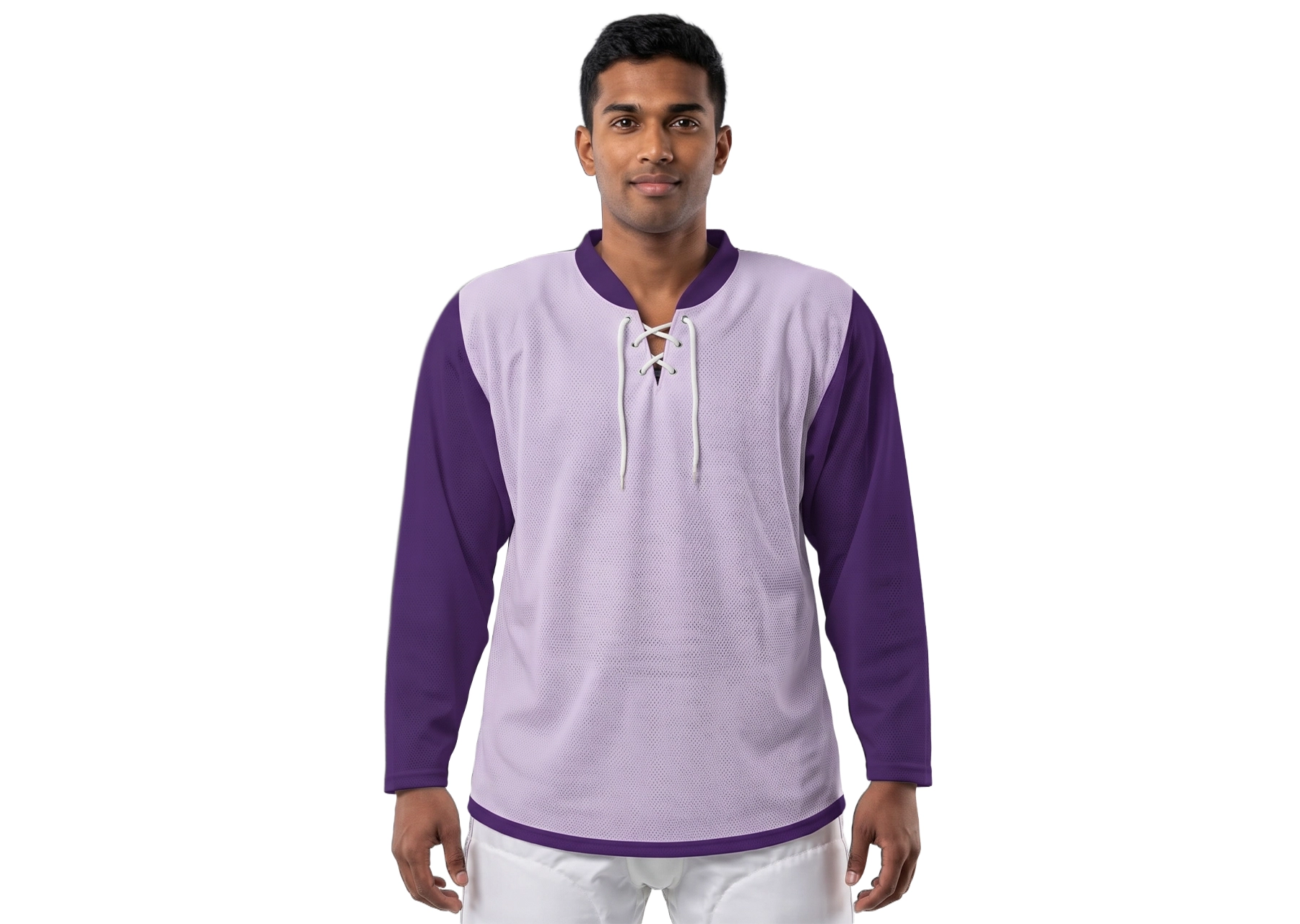 Custom solid violet adult youth unisex hockey jersey with laces - Jersey