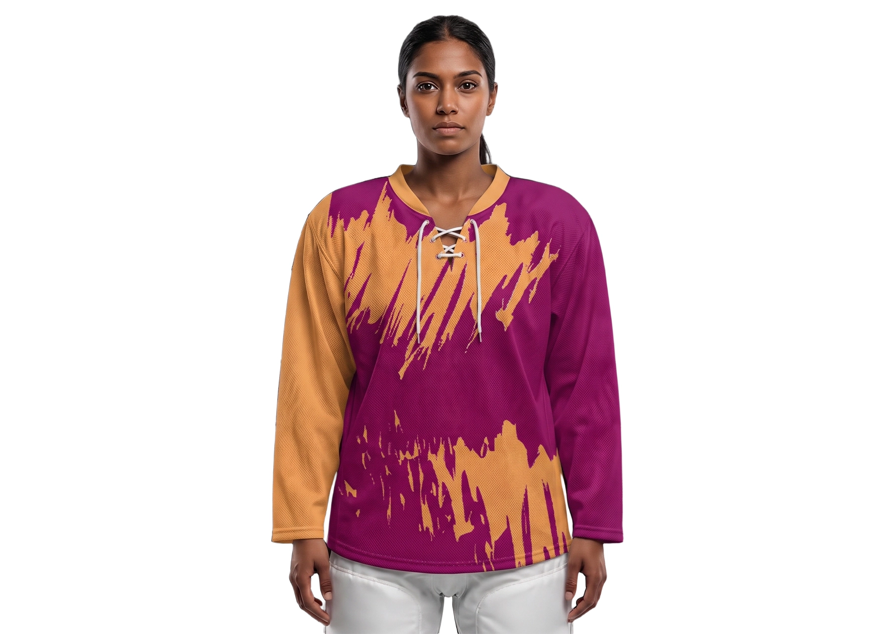 Custom fine artistic youth unisex hockey jersey laces - Jersey
