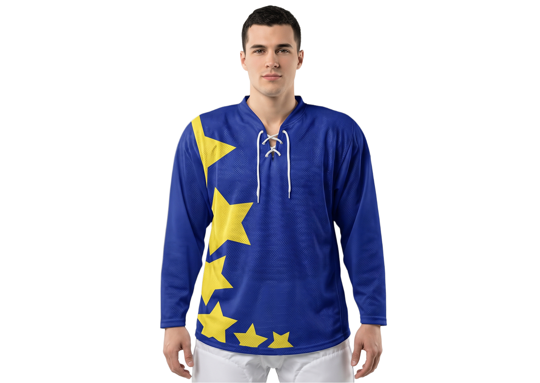 Custom side stars youth unisex hockey jersey laces - Jersey