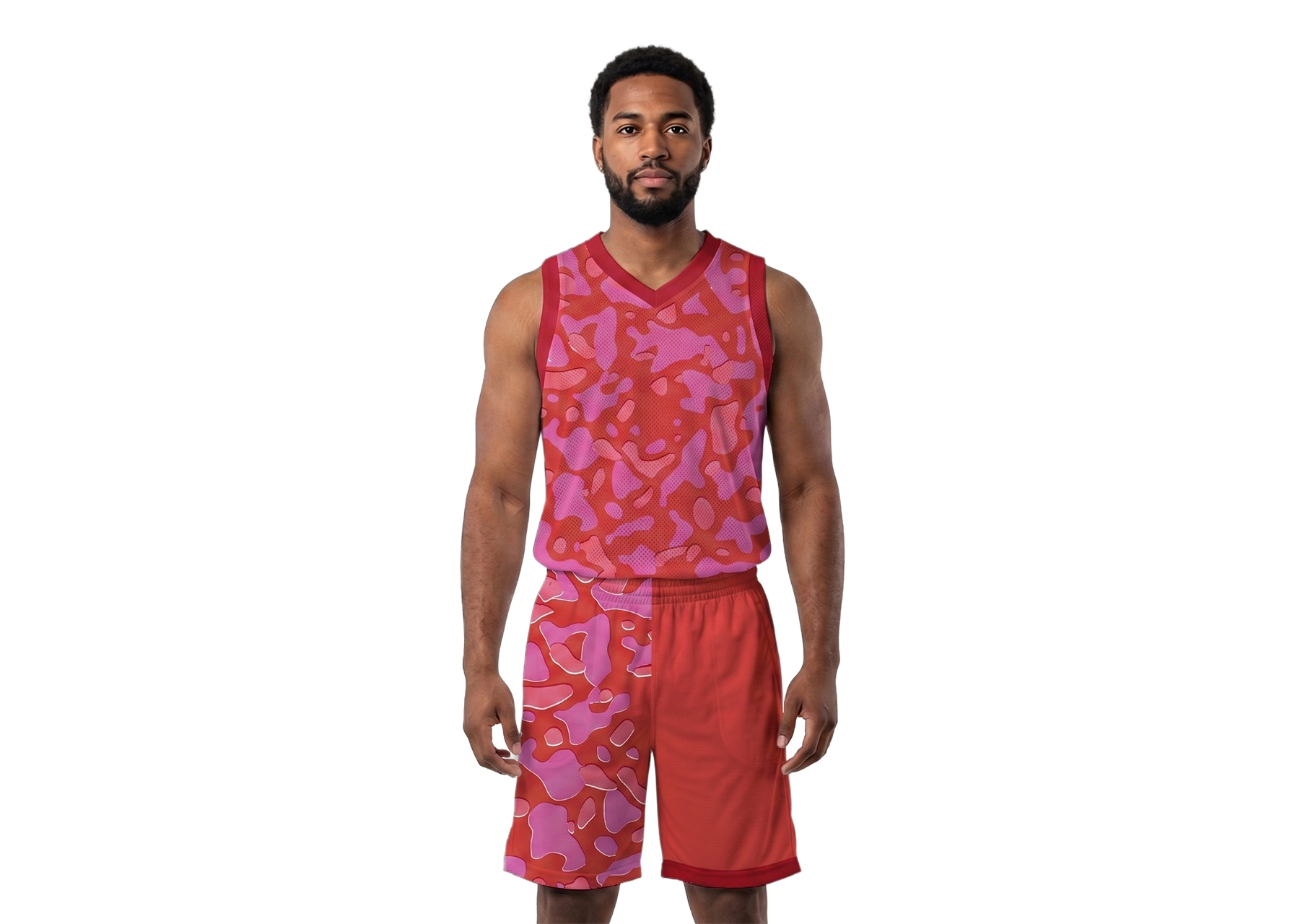 Custom animal print camo adult youth unisex basketball jersey - reversible uniform - Jersey