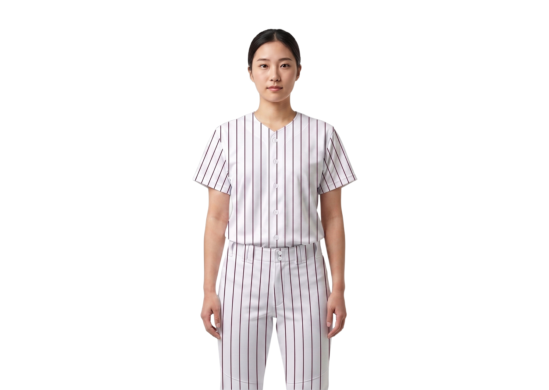 Custom vertical stripe adult youth unisex full buttons baseball jersey - Jersey
