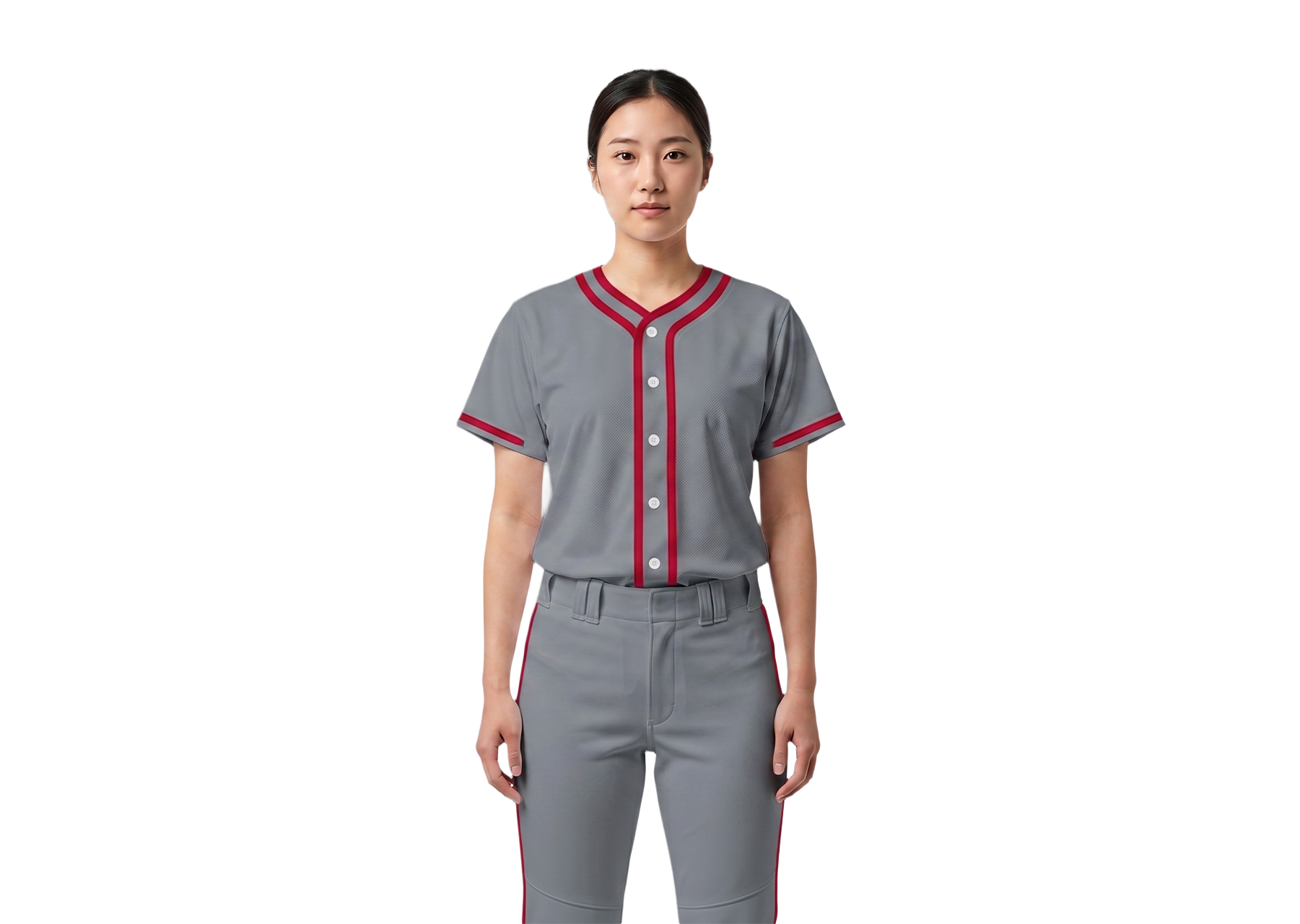 Custom garnet grey adult youth unisex full buttons softball jersey - Jersey