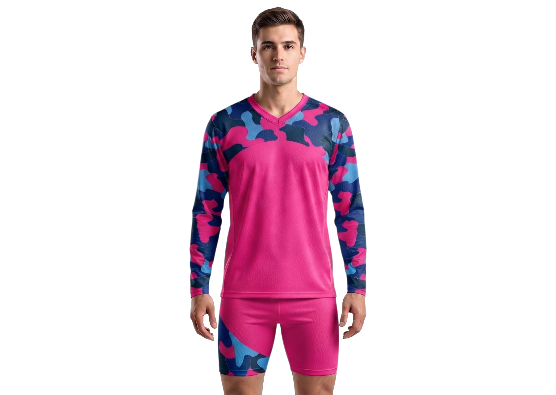 Custom puzzle camo adult youth volleyball long sleeve jersey - Jersey