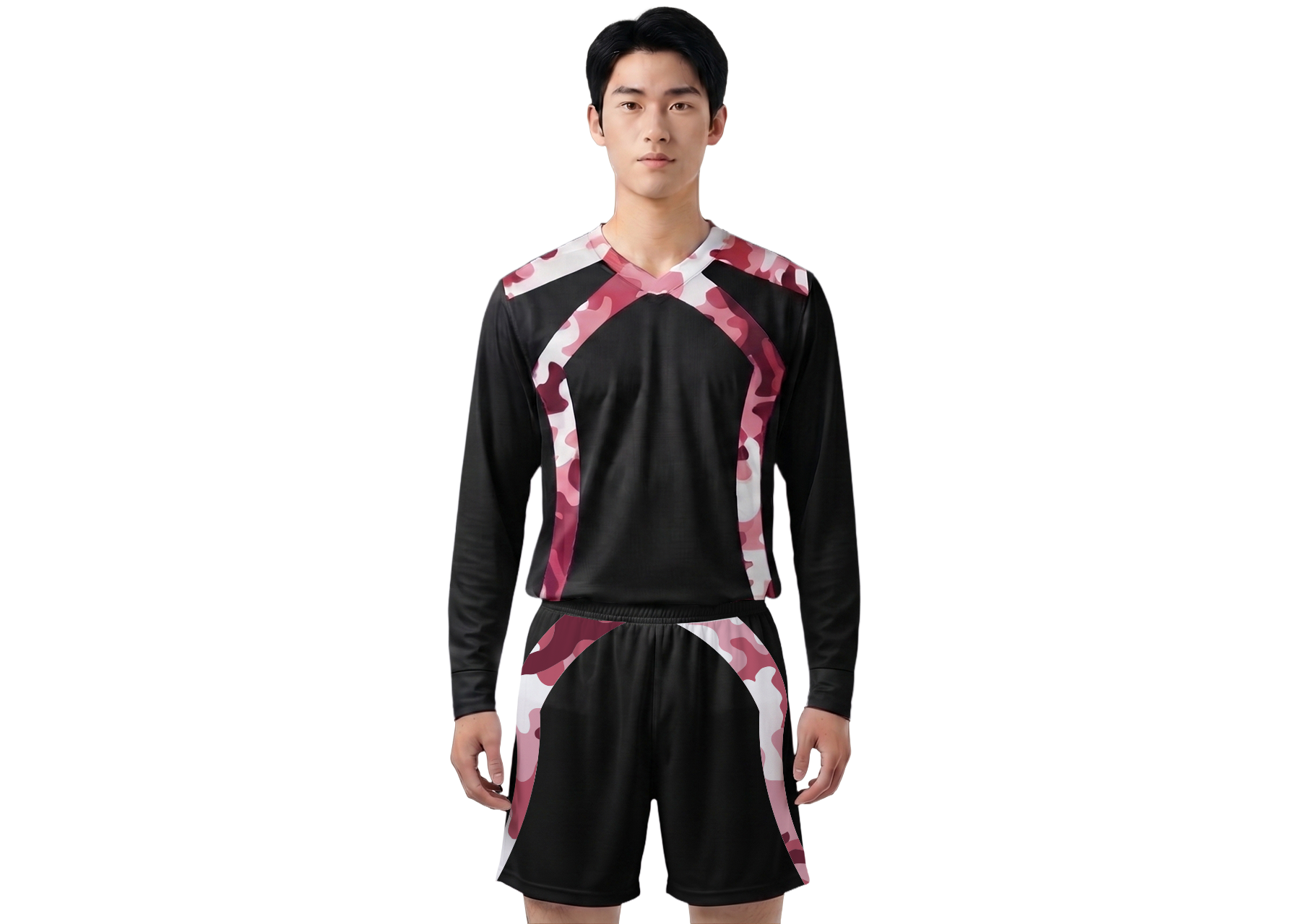 Custom pink camo adult youth volleyball  long sleevejersey - Jersey
