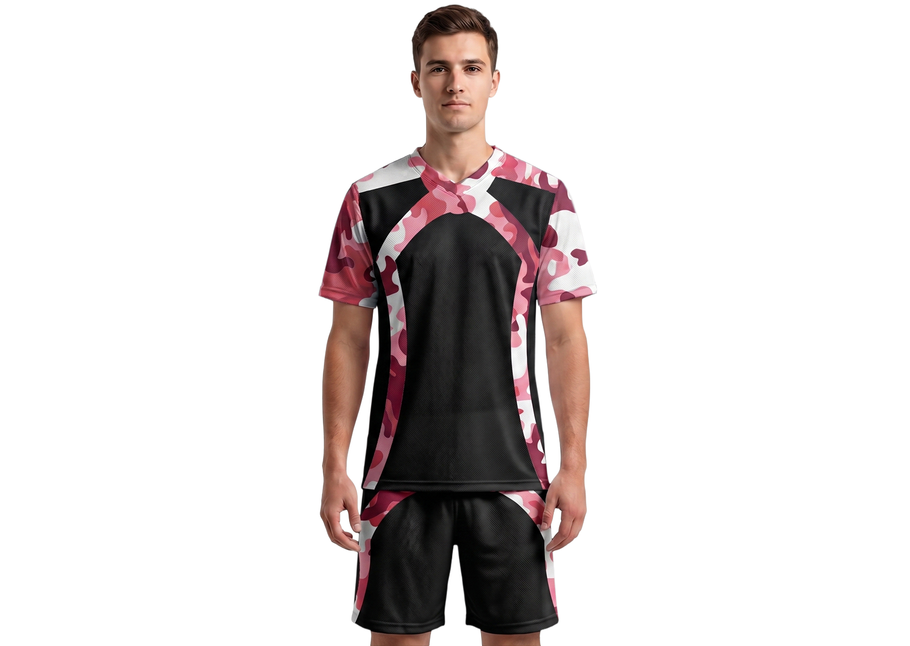 Custom pink camo adult youth volleyball jersey - Jersey