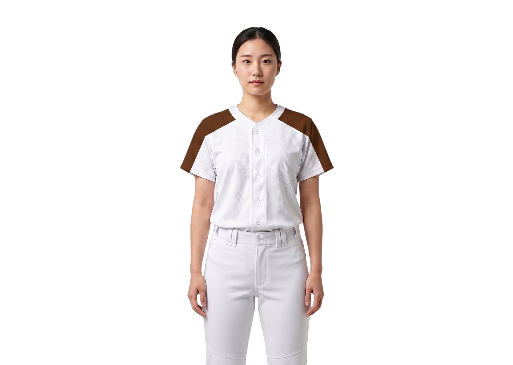 Custom white and cocoa adult youth unisex full buttons softball jersey - Jersey