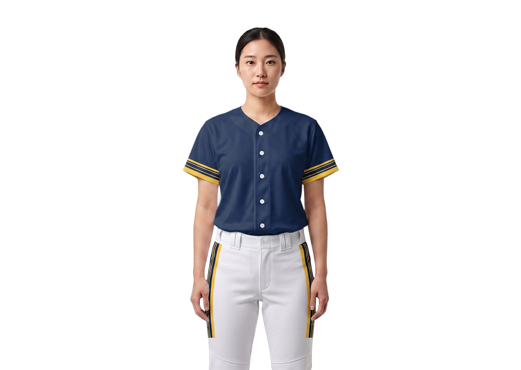 Custom navy sunrise stripes adult youth unisex full buttons softball jersey - Jersey