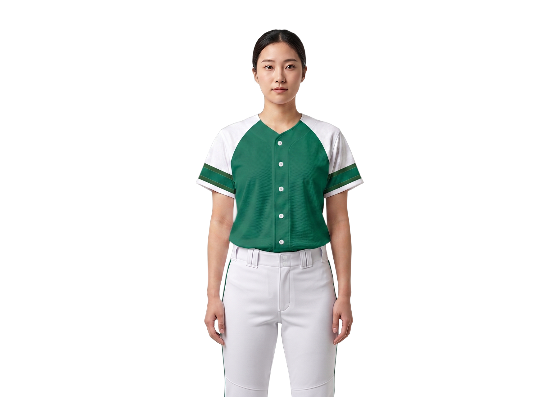 Custom emerald green adult youth unisex full buttons baseball jersey - Jersey