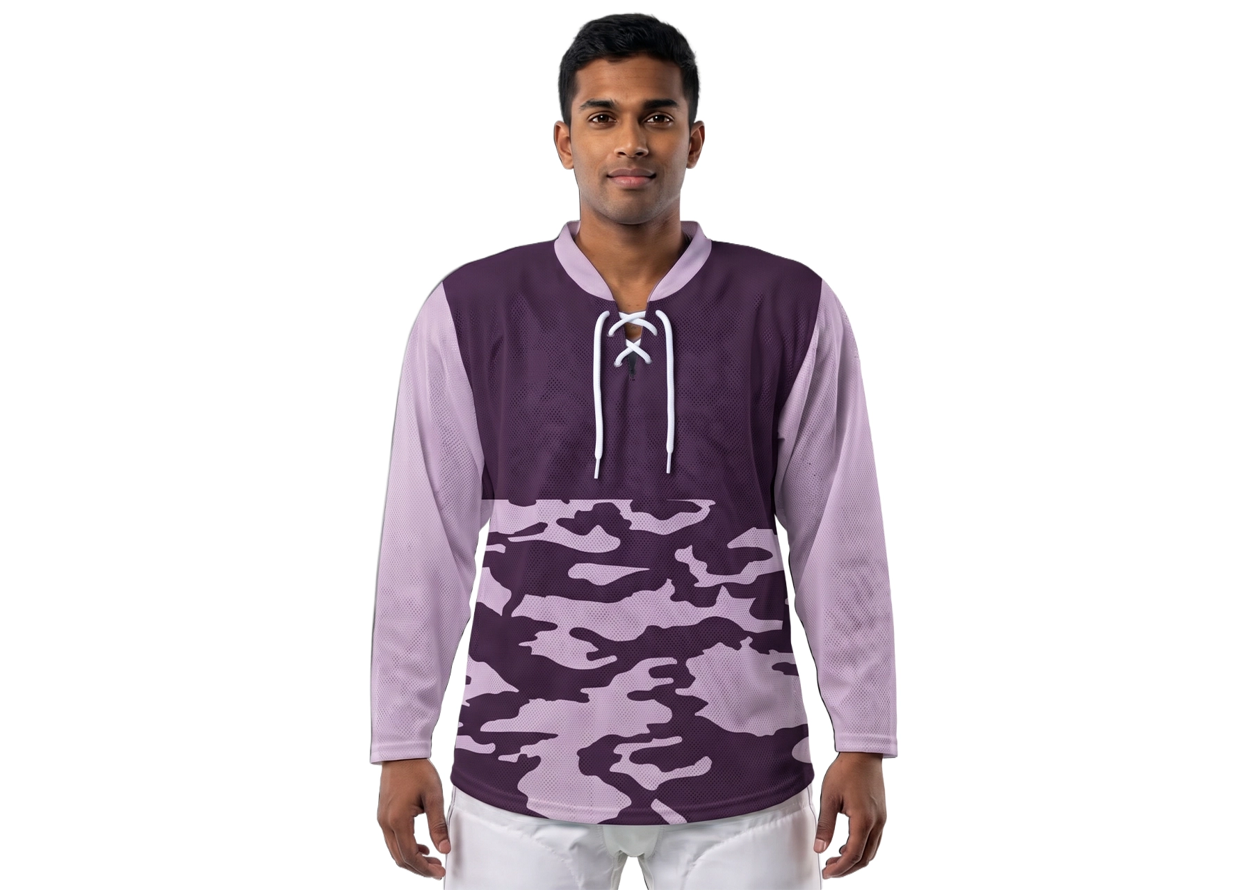 Custom perfect camo youth unisex hockey jersey laces - Jersey