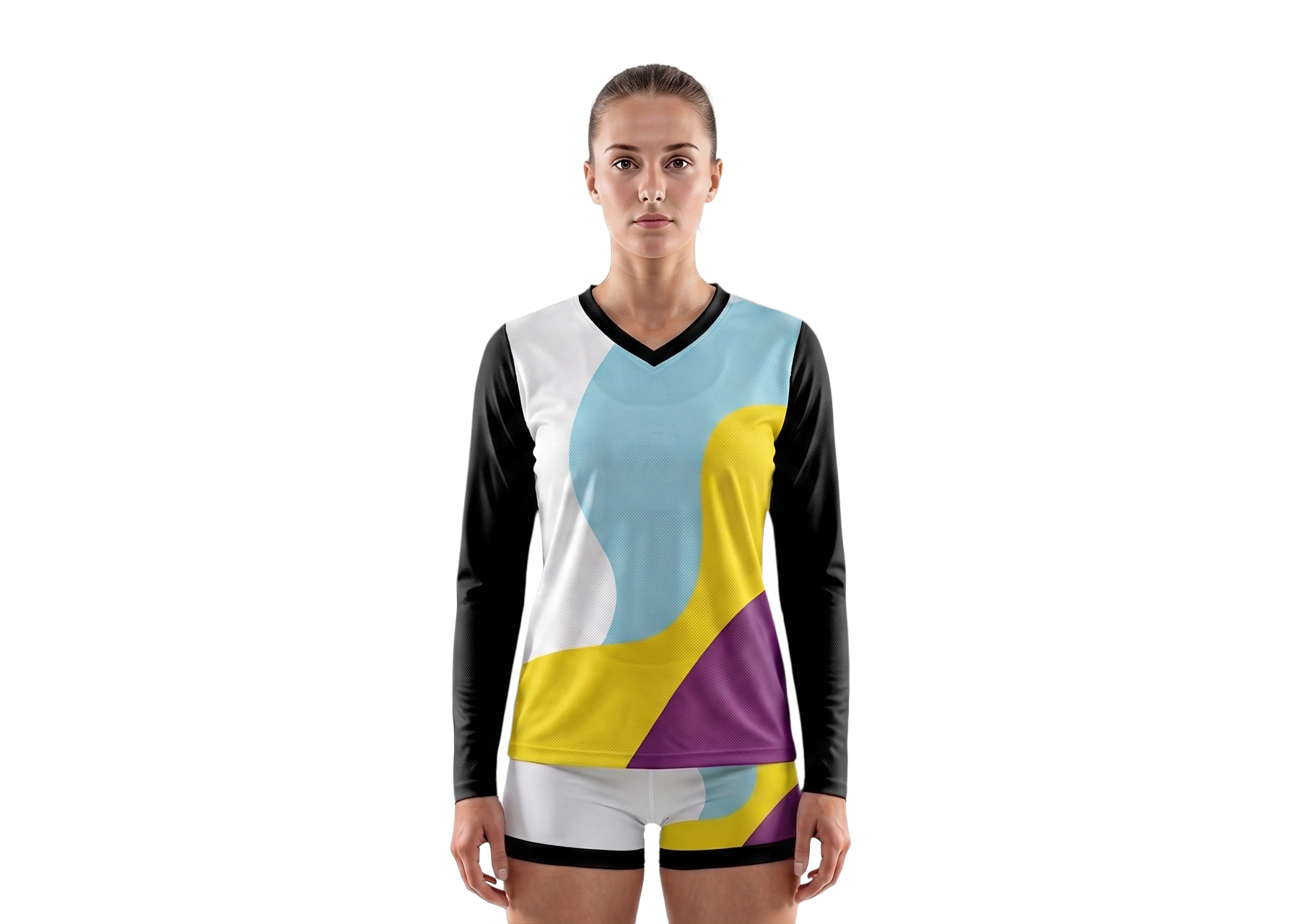 Custom Zig Zag Shapes Adult Youth Unisex Long Sleeve Volleyball Jersey - JERSEY