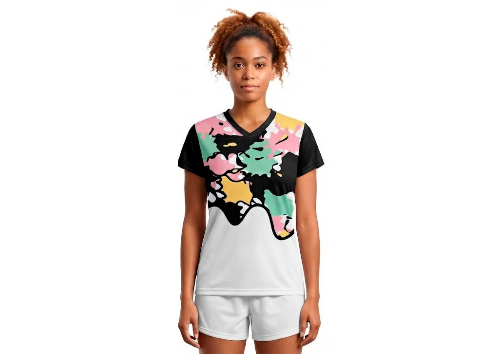 Custom paintdrop abstract adult youth volleyball jersey - Jersey