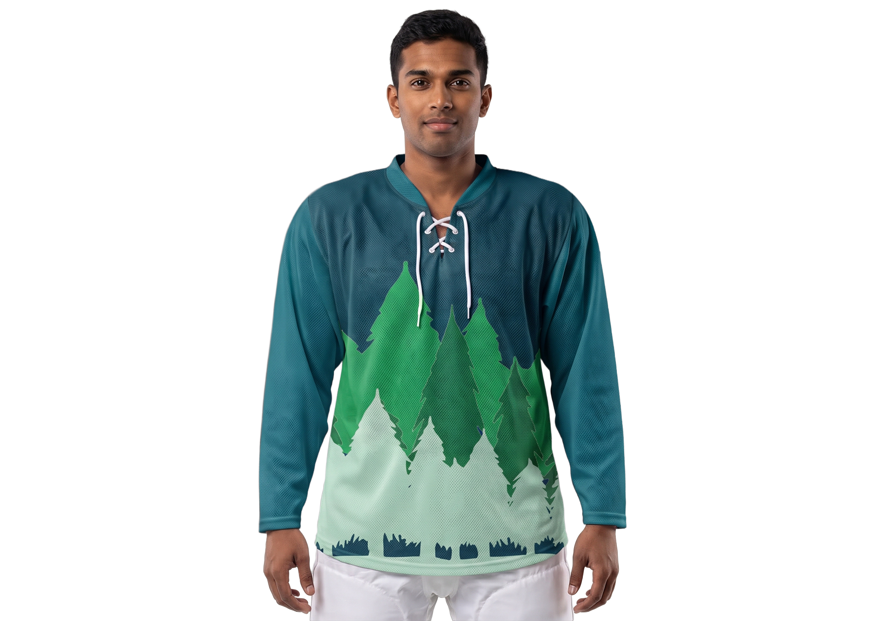 Custom  cold trees youth unisex hockey jersey laces - Jersey