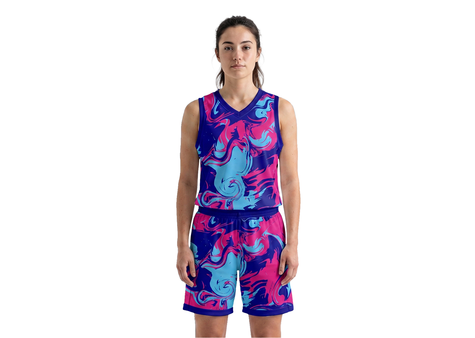Custom random abstract design adult youth unisex basketball jersey - reversible uniform - Jersey