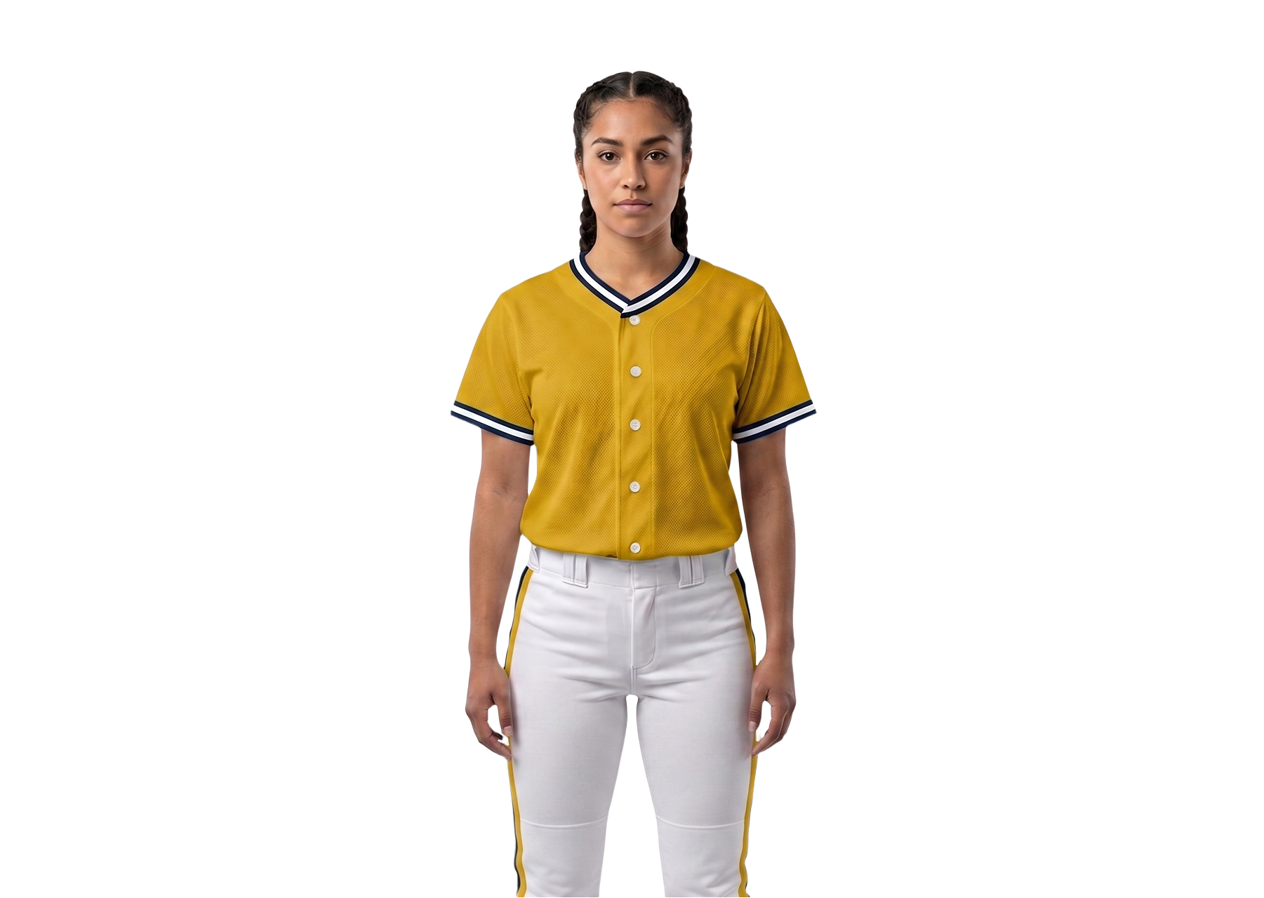 Custom  golden yellow adult youth unisex full buttons baseball jersey - Jersey