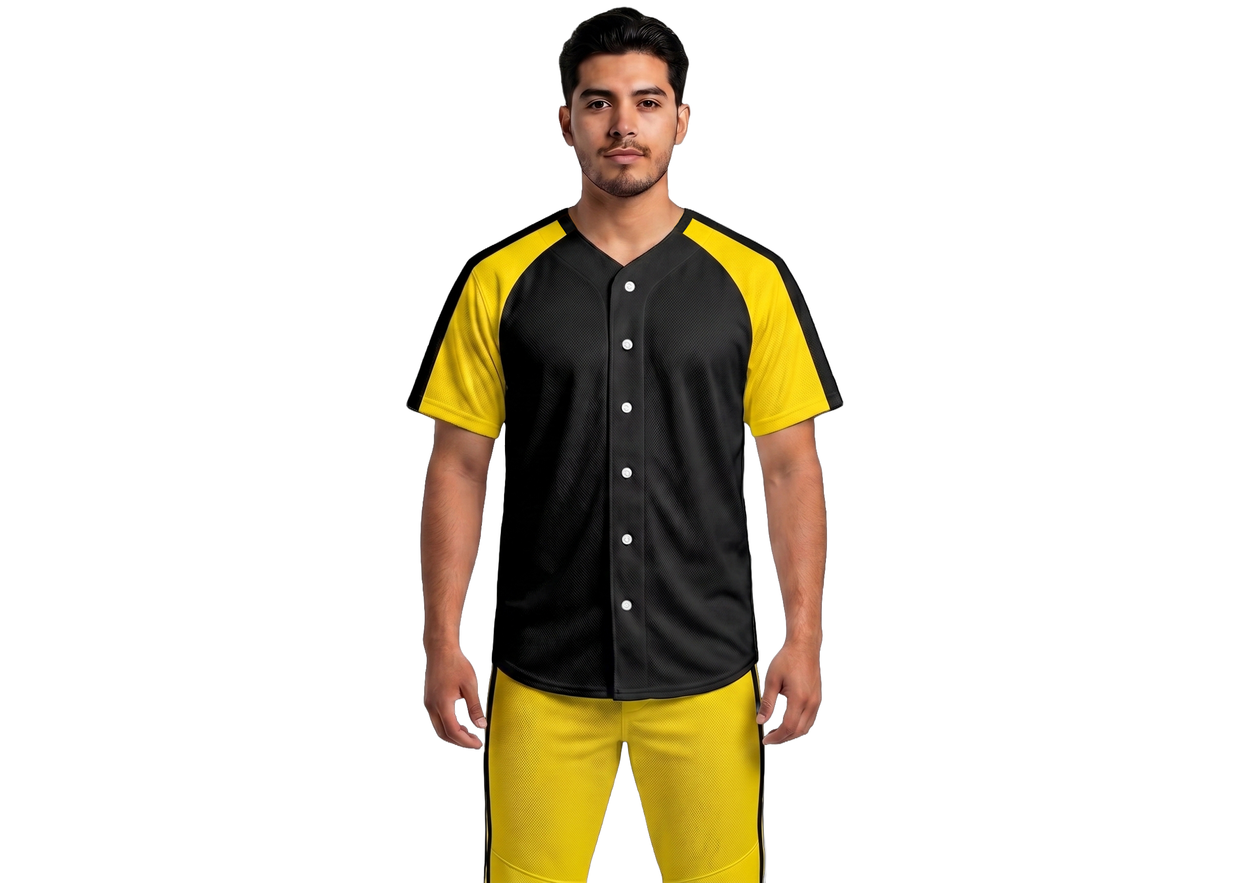 Custom full button black adult youth unisex baseball jersey - Jersey